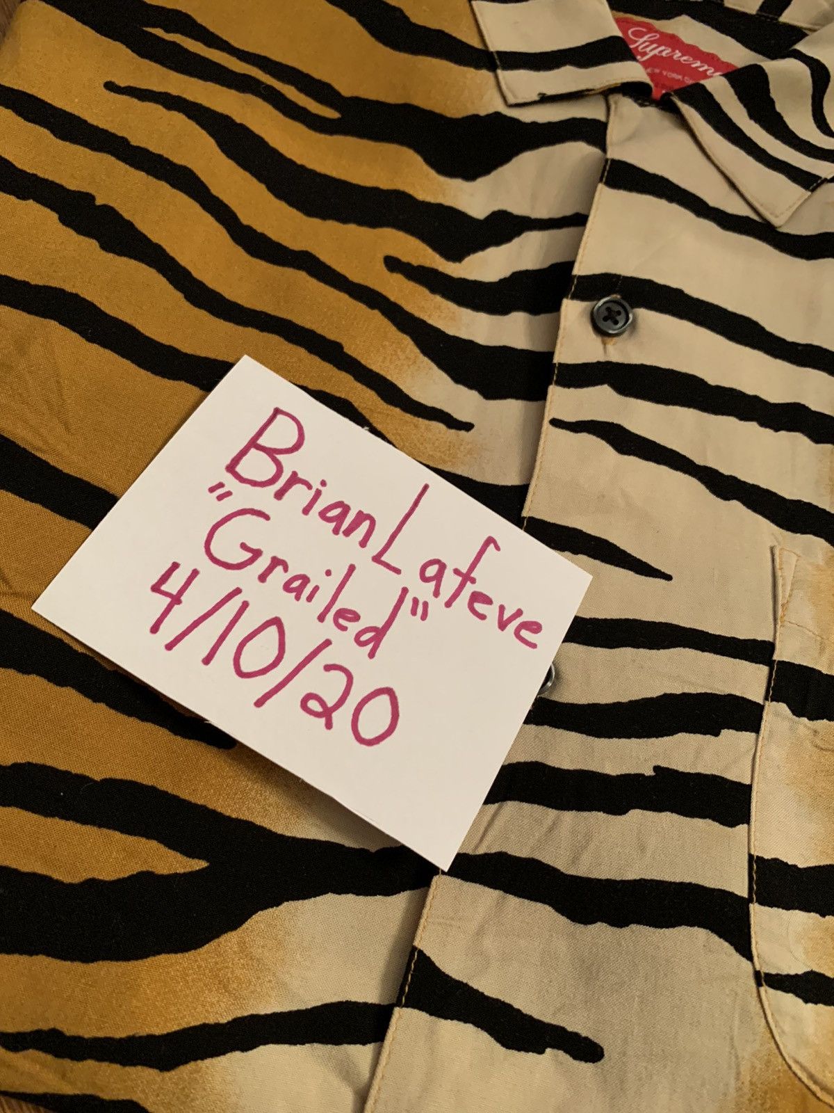 Supreme tiger stripe rayon shirt online