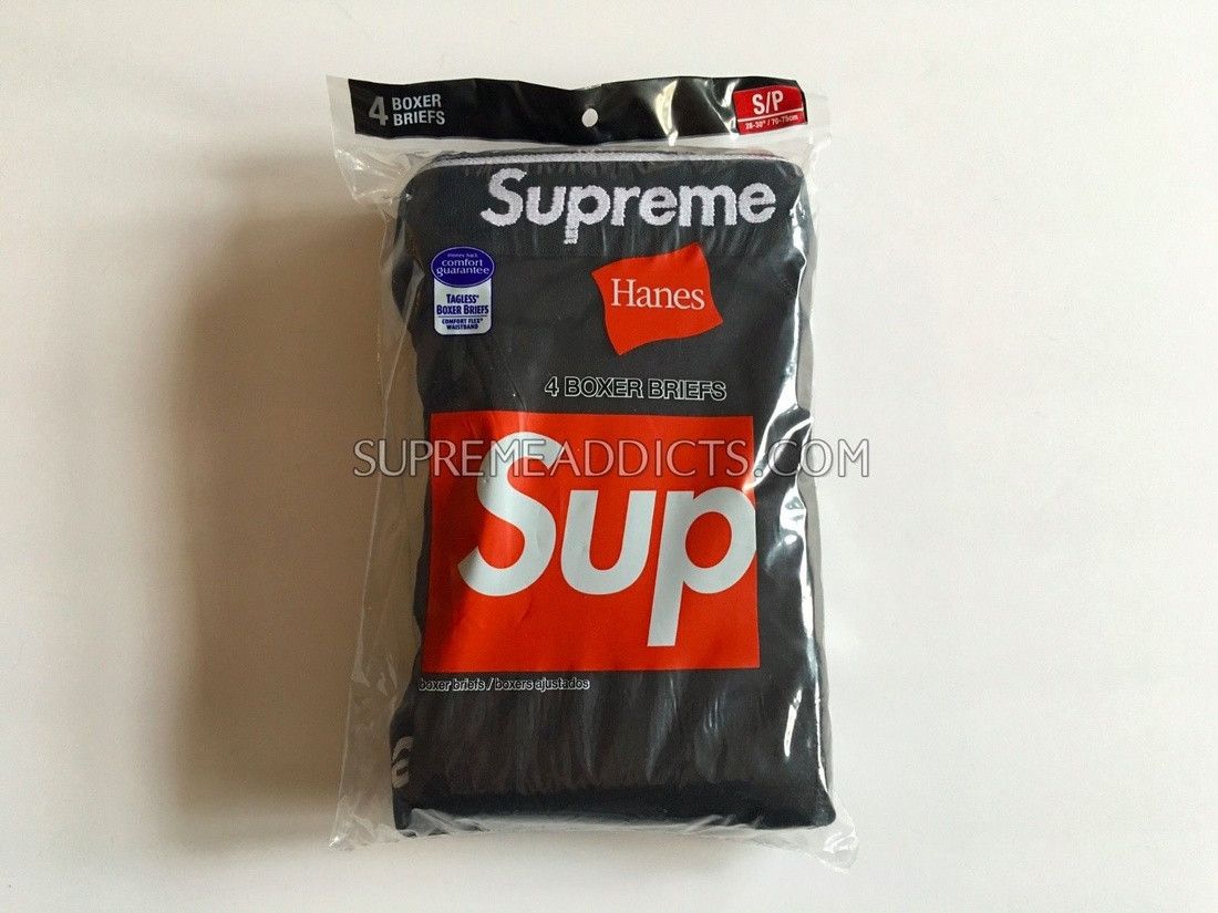 Supreme SUPREME HANES BOXER BRIEFS [MEDIUM M] BLACK 4 PACK SIZE 32