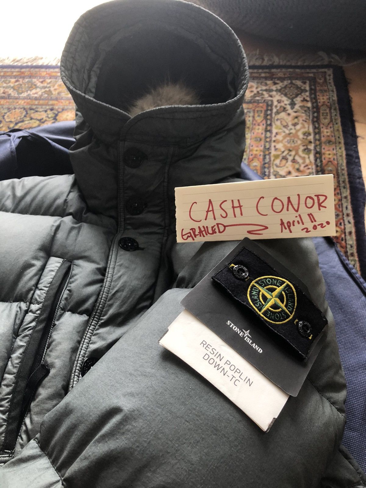 Stone island resin poplin on sale
