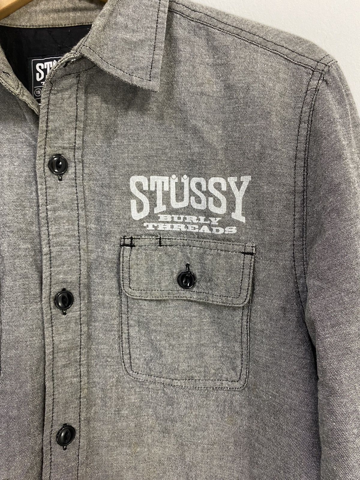Stussy Stussy Button Up Shirt Quilted Double Pocket Burly Threads Size US M / EU 48-50 / 2 - 4 Thumbnail