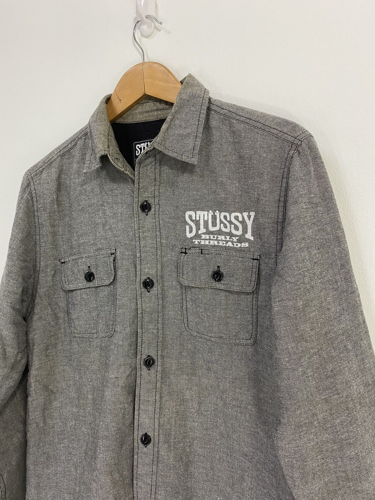 Stussy Stussy Button Up Shirt Quilted Double Pocket Burly Threads Size US M / EU 48-50 / 2 - 3 Thumbnail