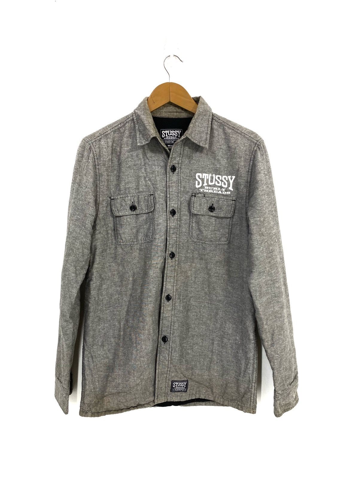 Stussy Stussy Button Up Shirt Quilted Double Pocket Burly Threads Size US M / EU 48-50 / 2 - 1 Thumbnail