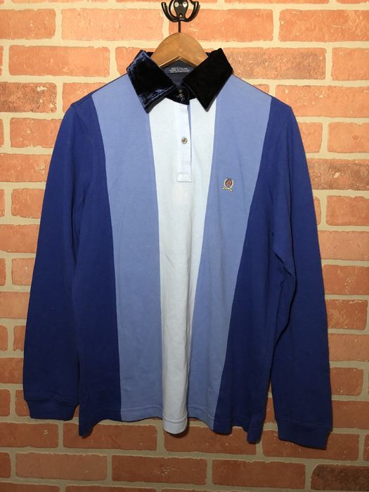 Tommy Hilfiger Vintage 90’s Tommy Hilfiger Velour Collar Long Sleeve ...