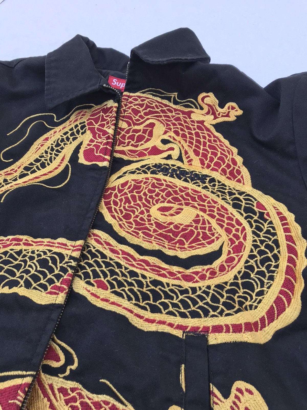 Supreme 18FW Dragon Work Jacket Black Mens M rare !!