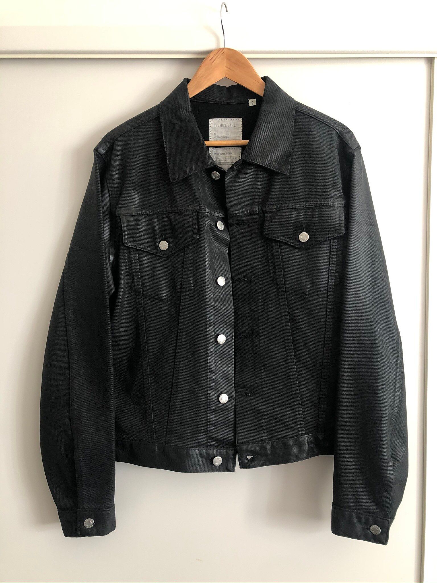 Pre-owned Helmut Lang Coated Denim Jacket '99 In Black
