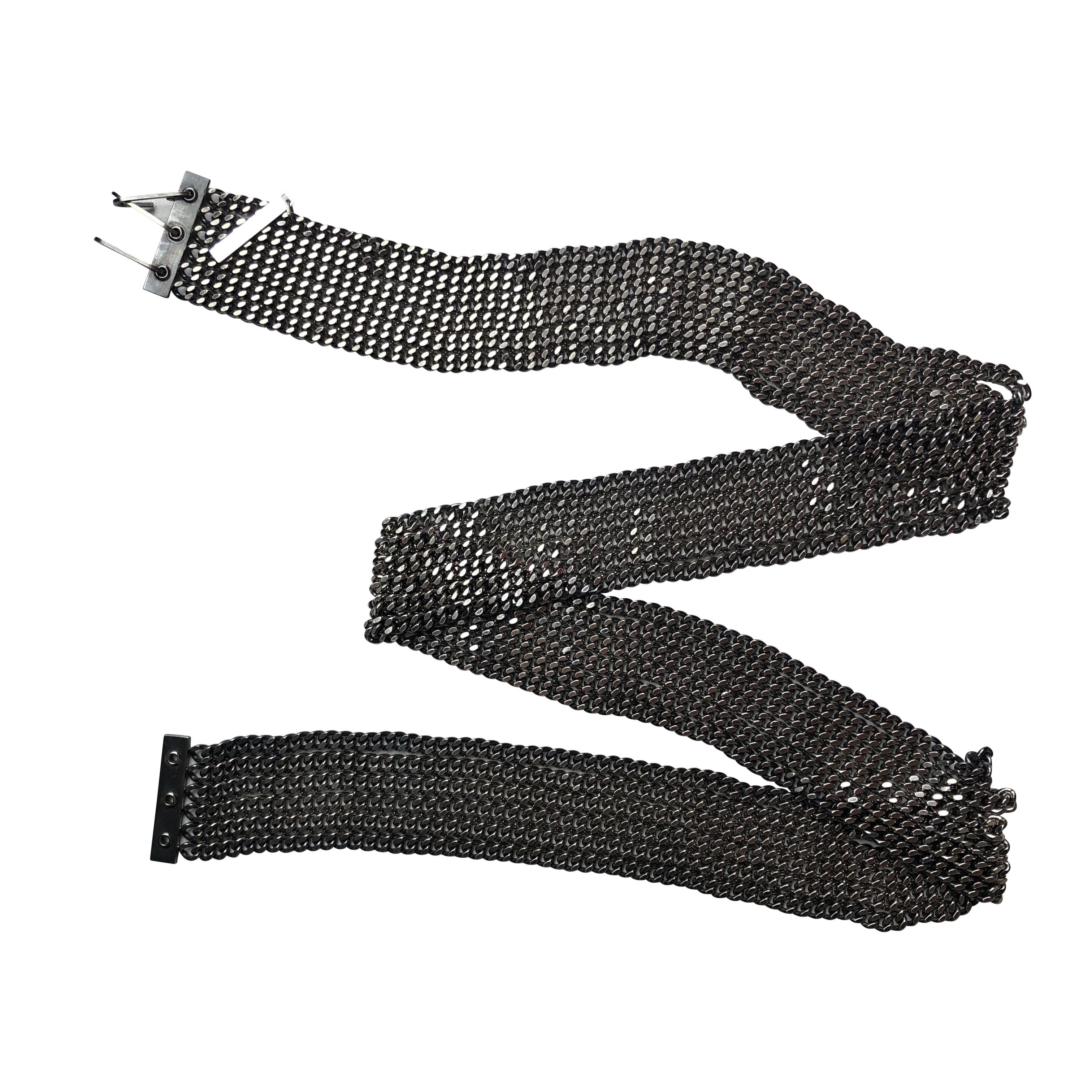 Dior Homme 00s Metal Chain Leather Belt