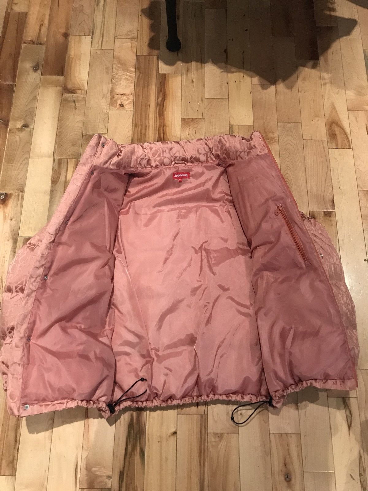 Supreme DS Pink Fuck Jacquard Puffy Down Jacket Size US XL / EU 56 / 4 - 3 Thumbnail