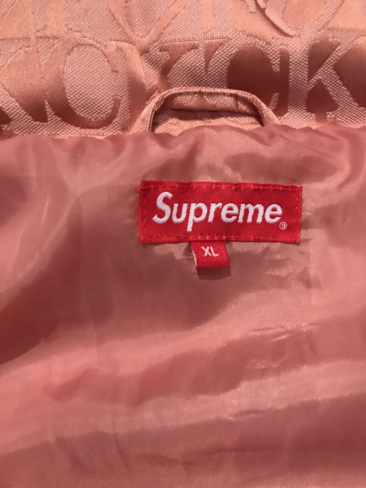 Supreme DS Pink Fuck Jacquard Puffy Down Jacket Size US XL / EU 56 / 4 - 5 Thumbnail