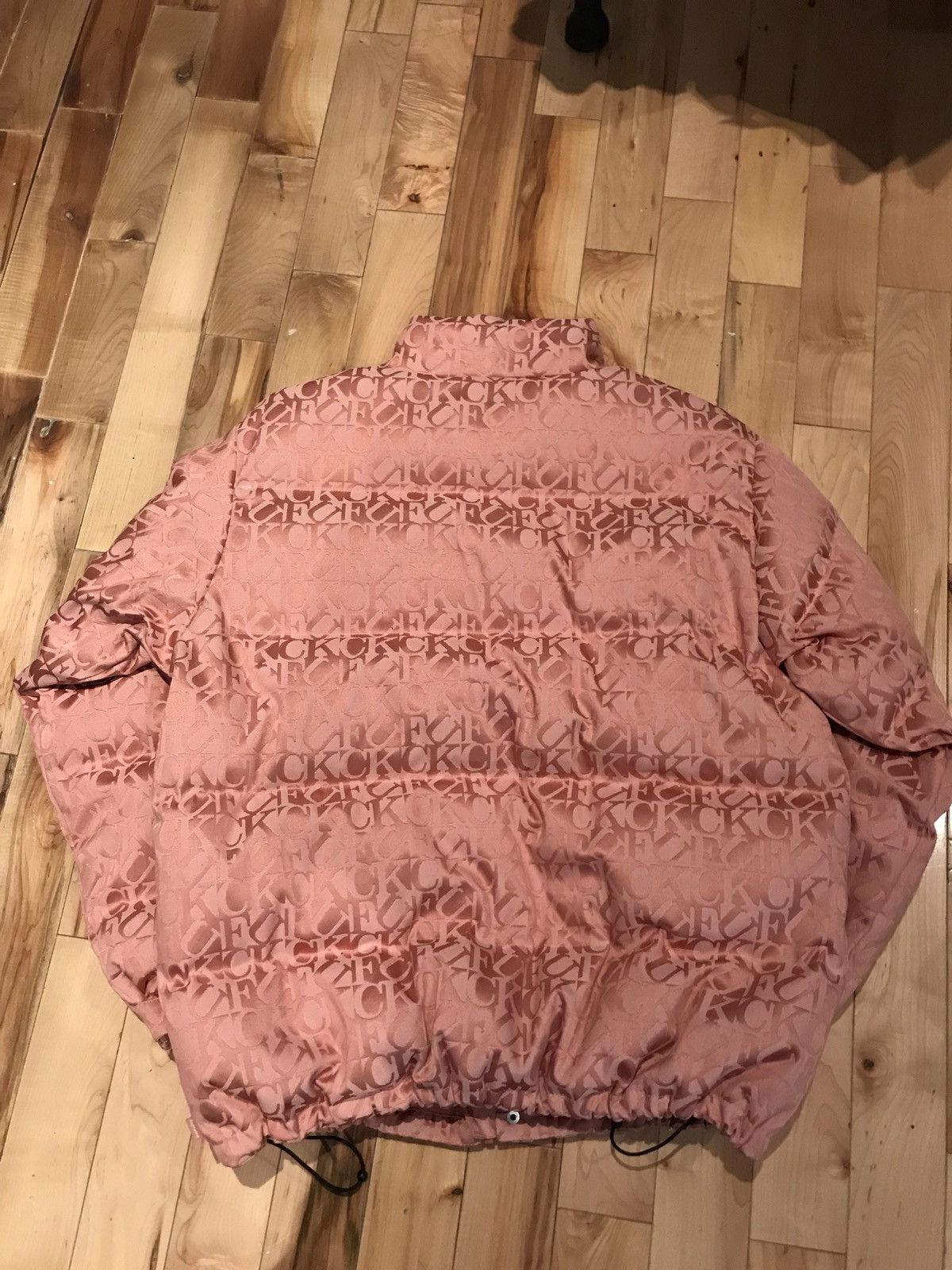 Supreme DS Pink Fuck Jacquard Puffy Down Jacket Size US XL / EU 56 / 4 - 6 Thumbnail