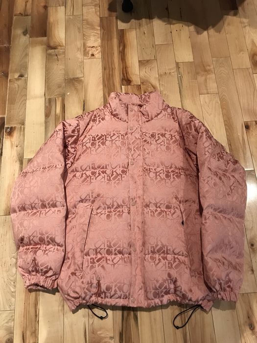 Supreme DS Pink Fuck Jacquard Puffy Down Jacket | Grailed