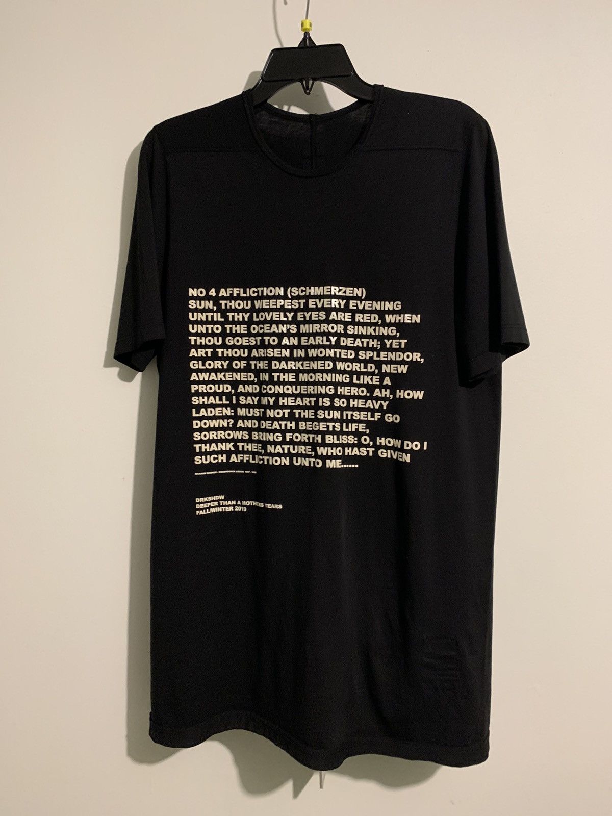 Rick Owens Rick Owens SS19 poem tee new with tag | Grailed