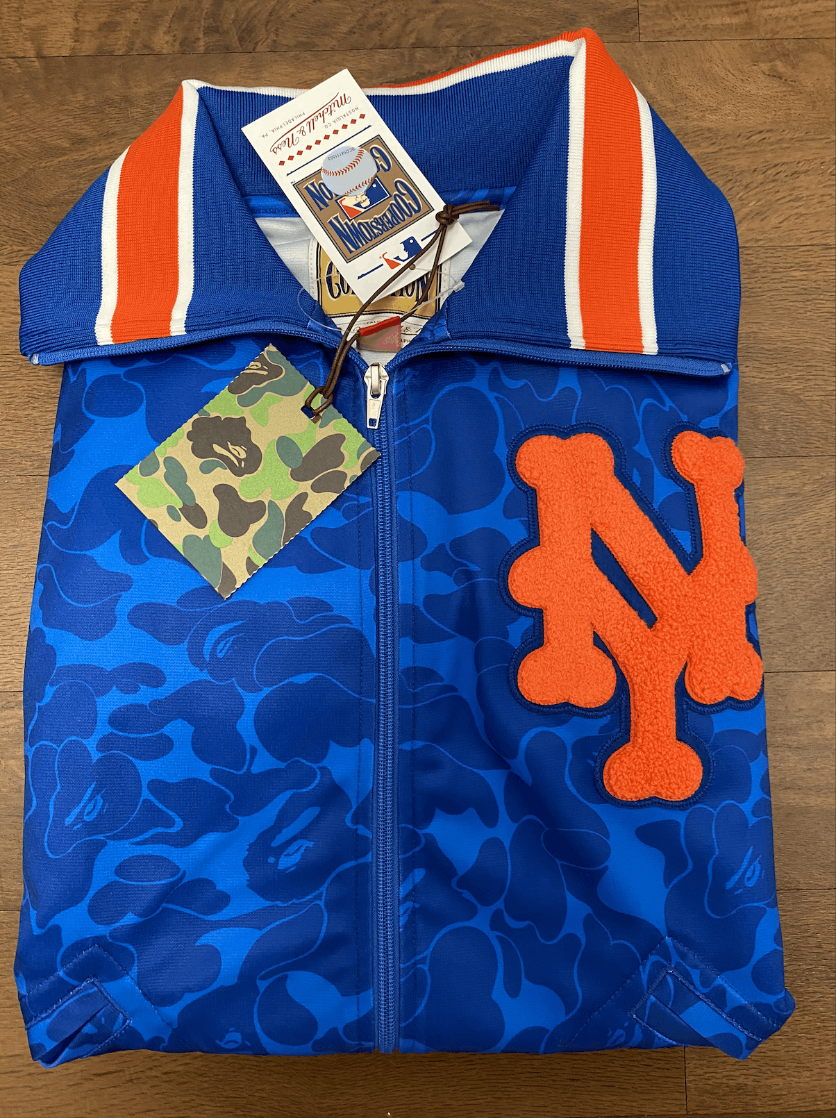 Bape Bape x Mitchell & Ness Mets BP Jacket | Grailed