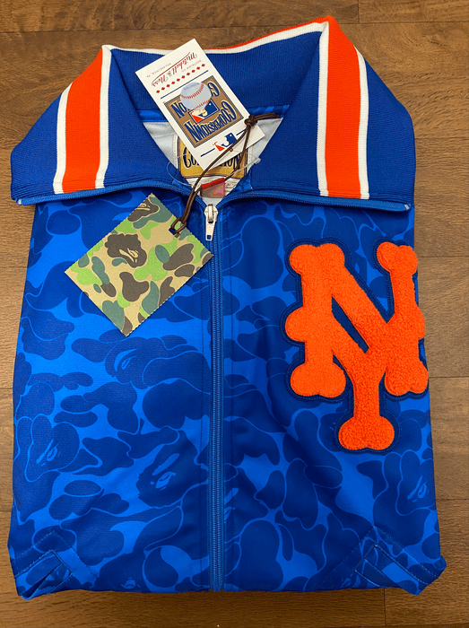 Bape Bape x Mitchell & Ness Mets BP Jacket | Grailed