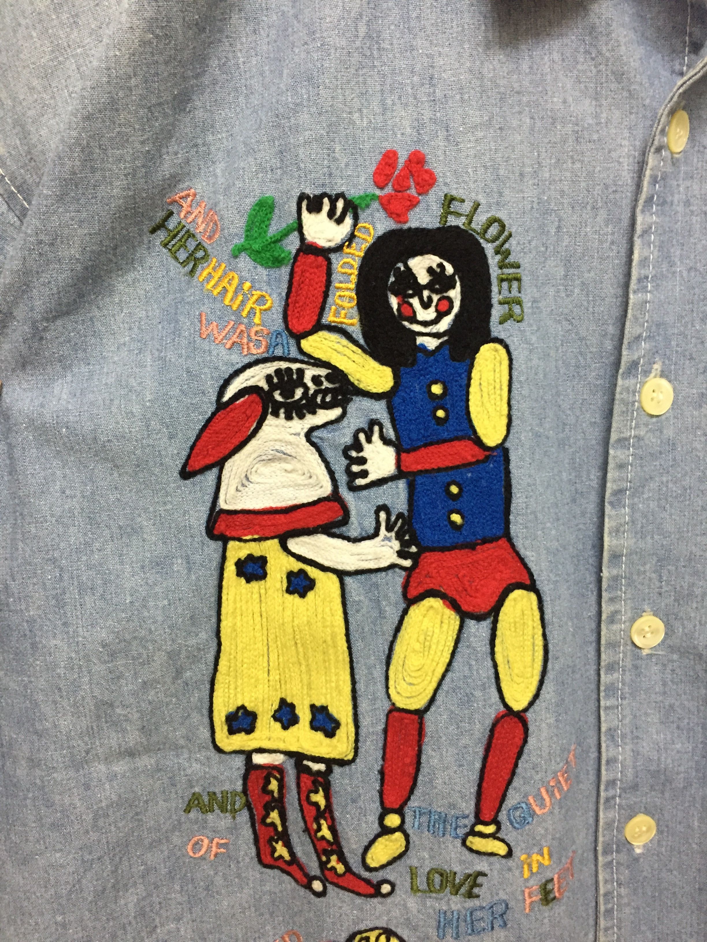 Hysteric Glamour 80's fairy tale chain embroidered denim shirt Size US L / EU 52-54 / 3 - 4 Thumbnail