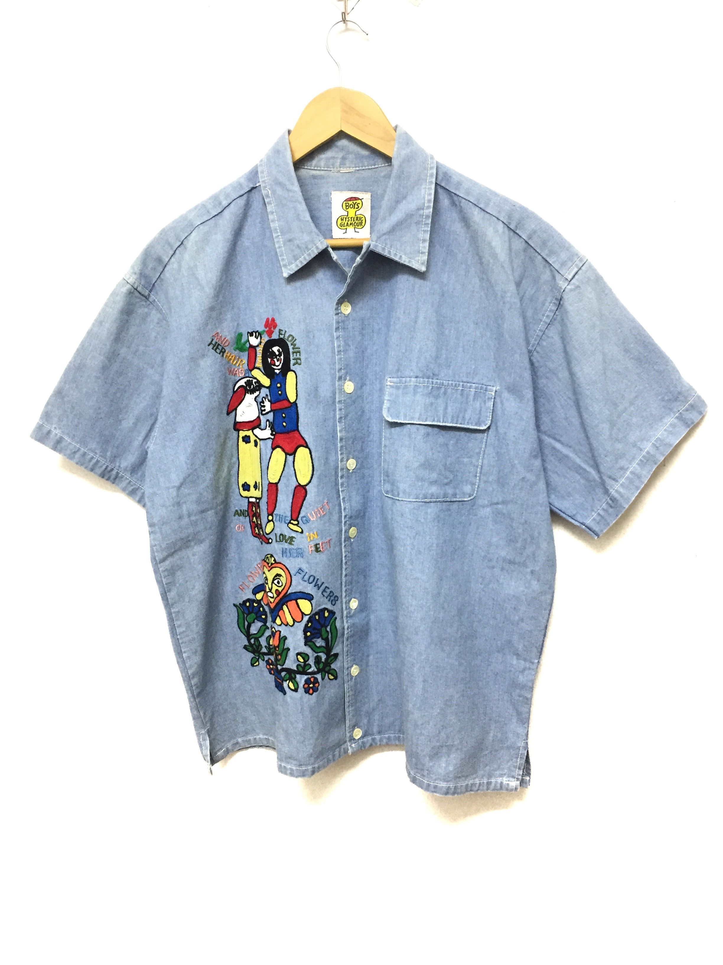 Hysteric Glamour 80's fairy tale chain embroidered denim shirt Size US L / EU 52-54 / 3 - 3 Thumbnail