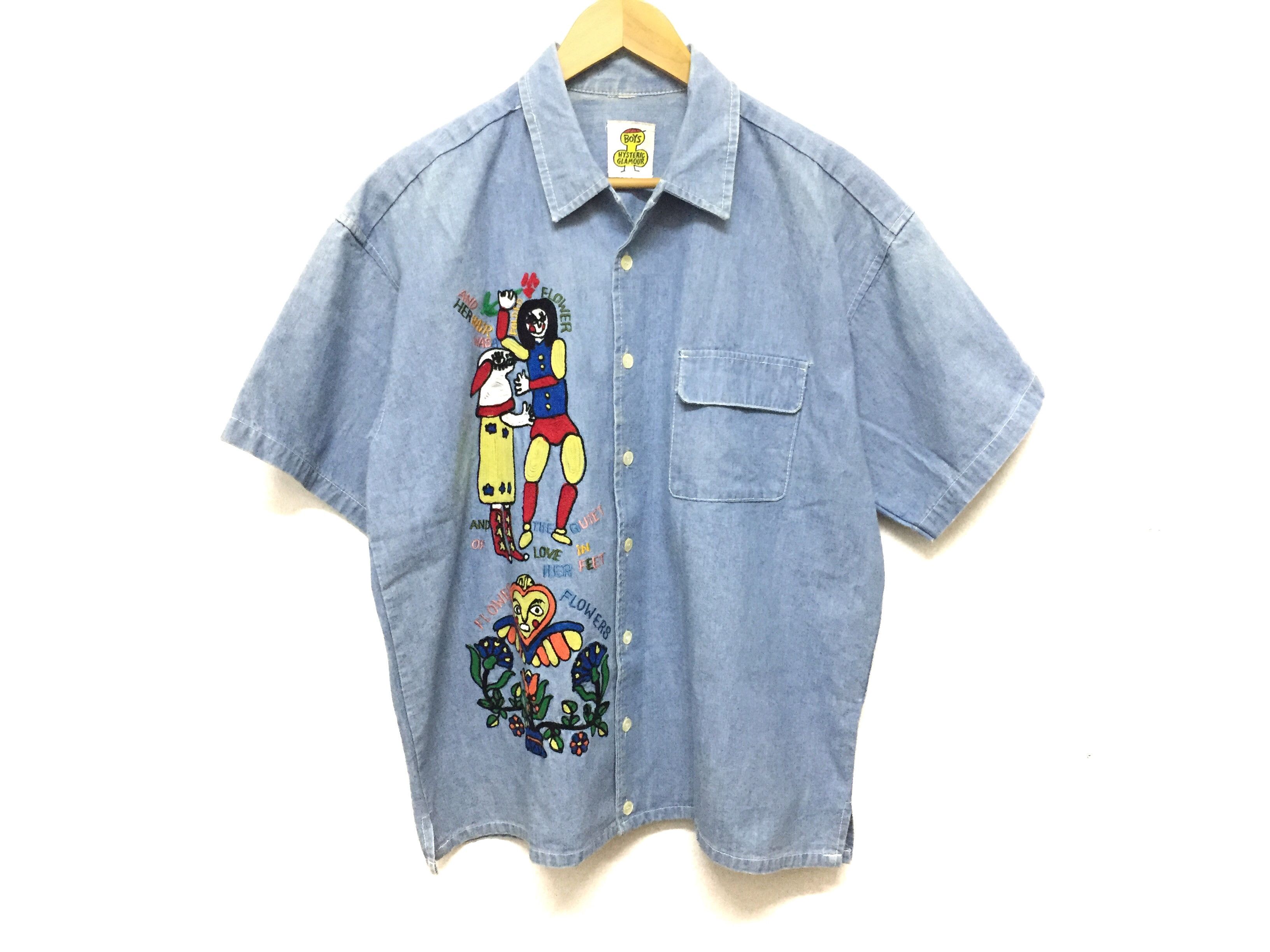 Hysteric Glamour 80's fairy tale chain embroidered denim shirt Size US L / EU 52-54 / 3 - 2 Thumbnail