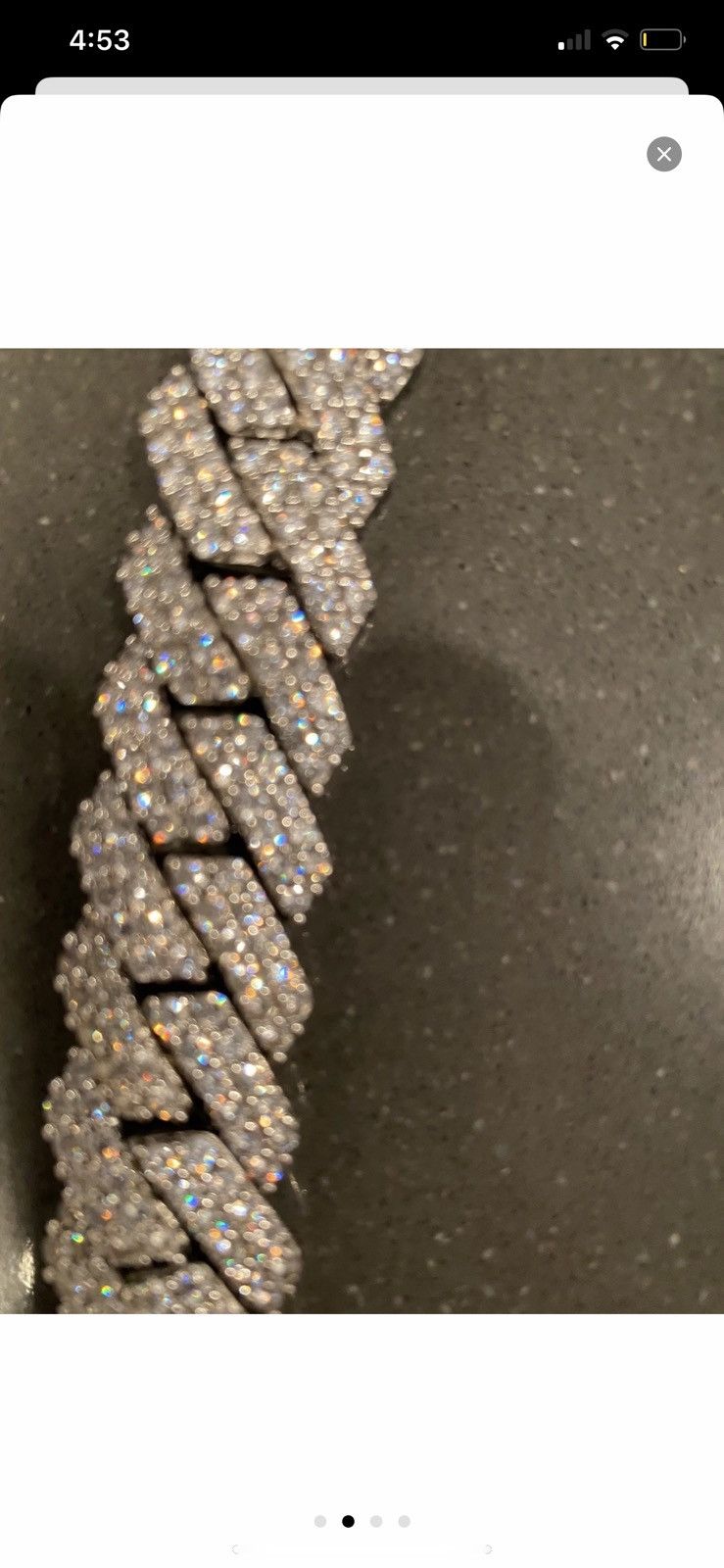 Other Diamond prong link choker... 18mm white 24k gold Size ONE SIZE - 2 Thumbnail