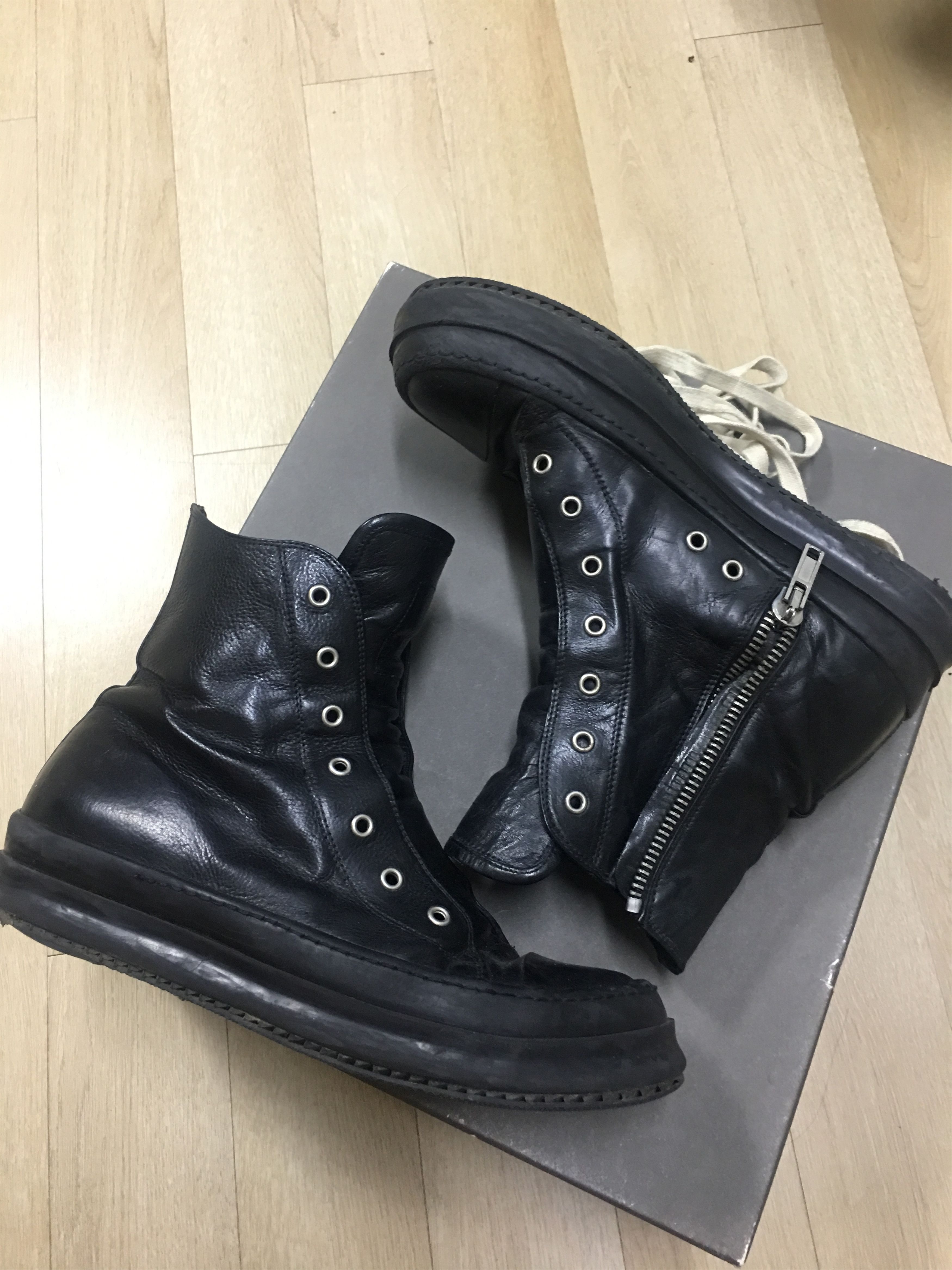 Rick Owens FW09 CRUST ramones high leather sneakers rick