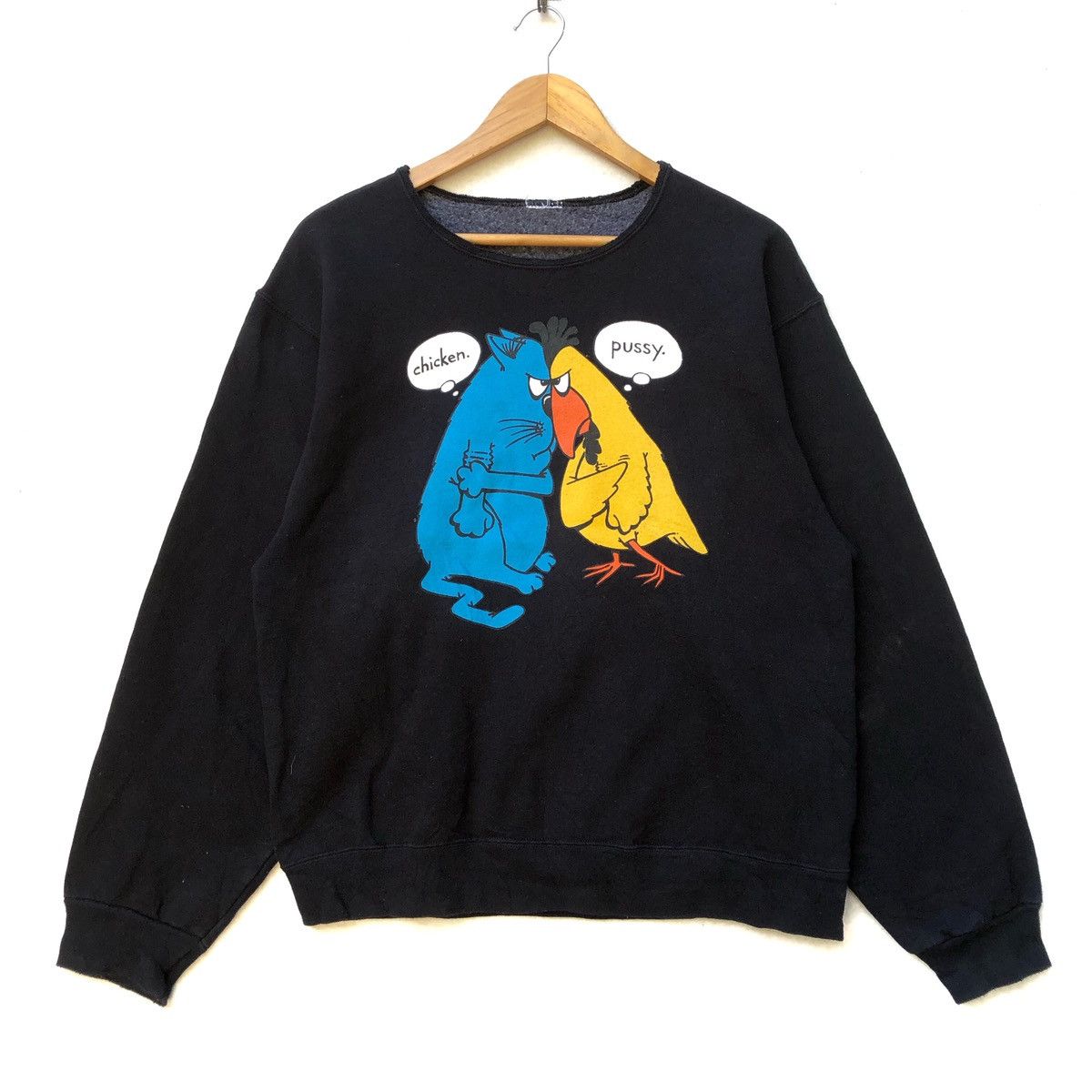 Cartoon Network × Designer × Vintage VINTAGE CHICKEN AND PUSSY SWEATSHIRT Size US M / EU 48-50 / 2 - 1 Thumbnail
