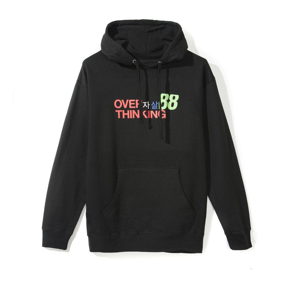 DS ASSC white Logo Red Overthinking Over Time Black Hoodie