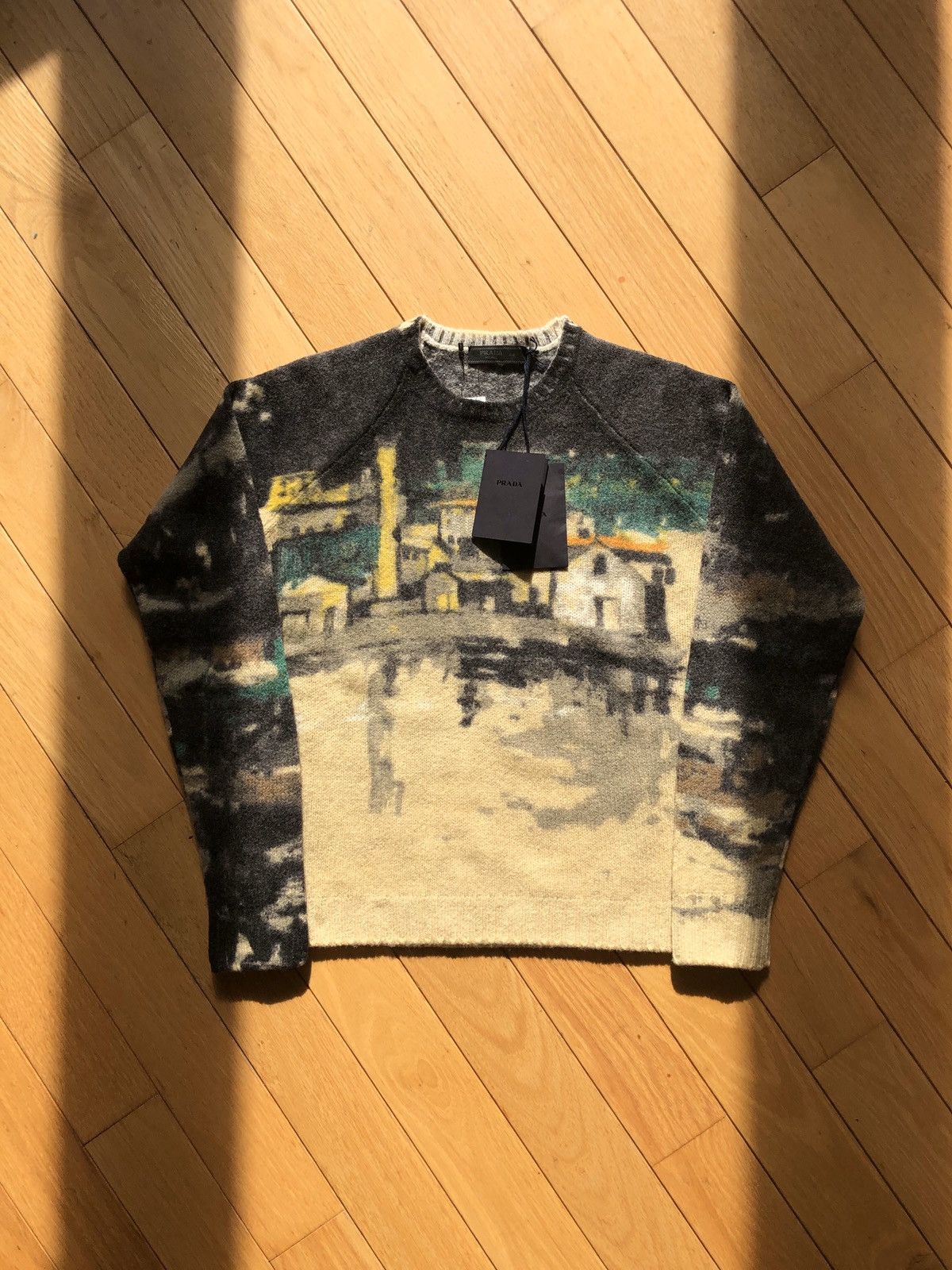 Prada FW2017 Prada Village Print Shetland Wool Knit Sweater | Grailed