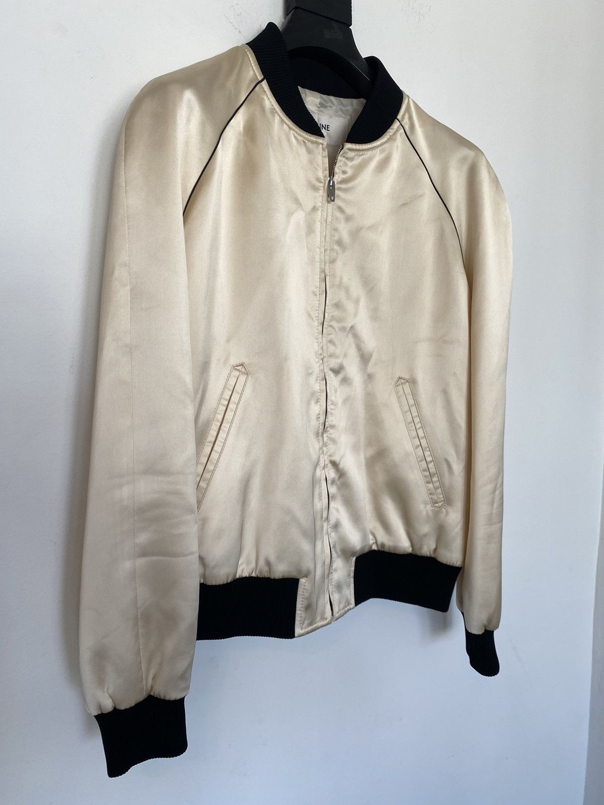 Celine Celine Hedi Slimane 2020 light gold teddy bomber jacket S M ...