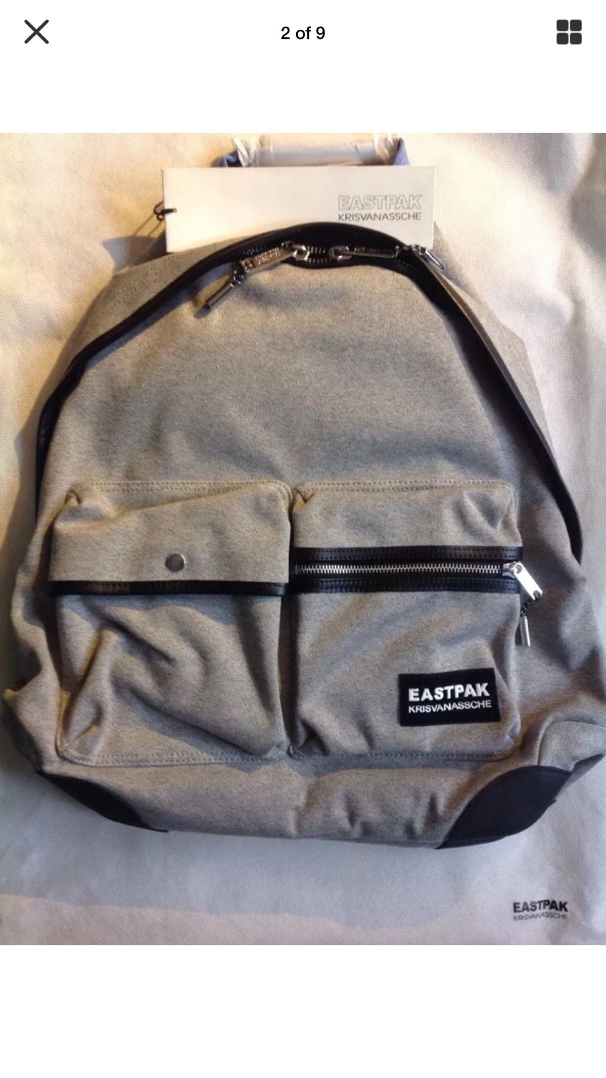 Eastpak × Kris Van Assche EK891 31DKVA Melange Grey Bookbag W Storage Size ONE SIZE - 2 Thumbnail