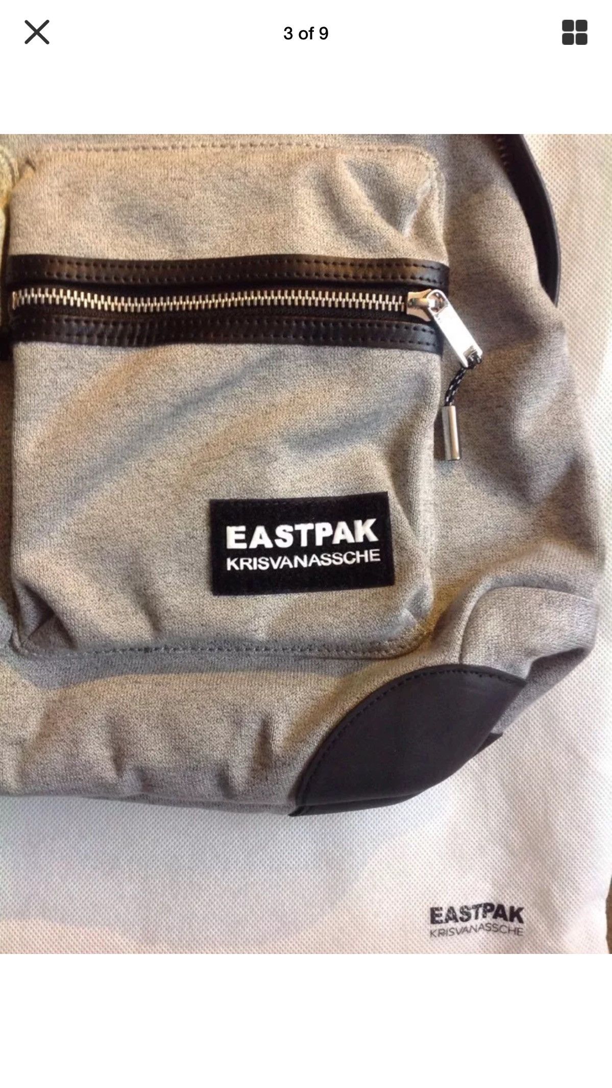 Eastpak × Kris Van Assche EK891 31DKVA Melange Grey Bookbag W Storage Size ONE SIZE - 3 Thumbnail