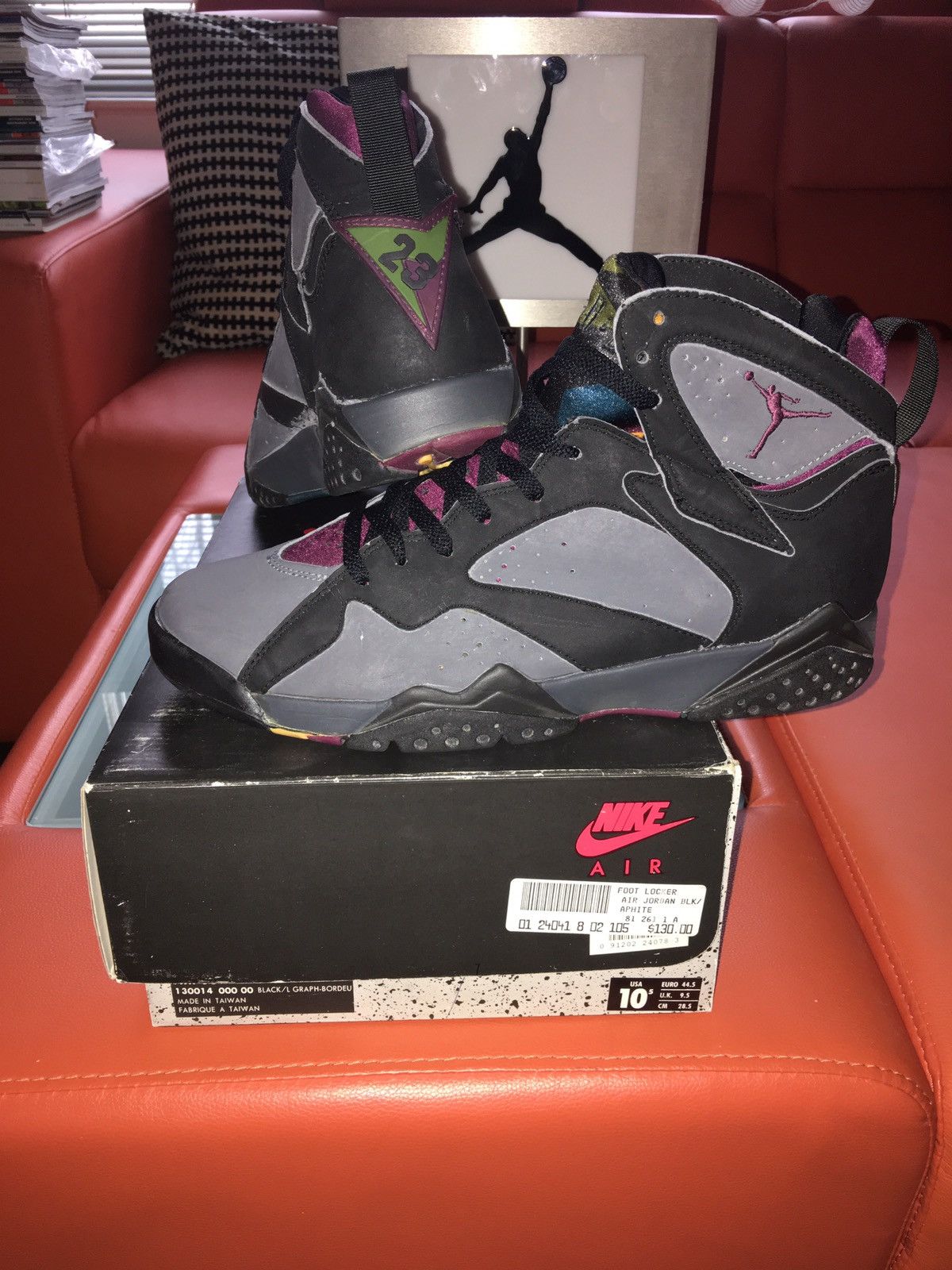 Jordan Brand × Nike NIKE AIR Jordan 7 Bordeaux 1992 Original Size US 10 / EU 43 - 1 Thumbnail