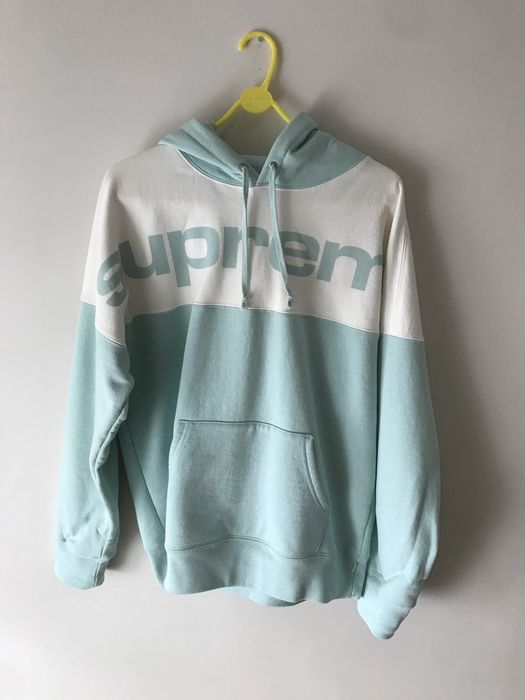 Supreme blocked shop hoodie ice blue