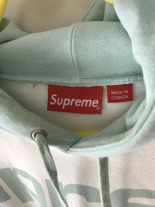 Supreme blocked hoodie ice on sale blue