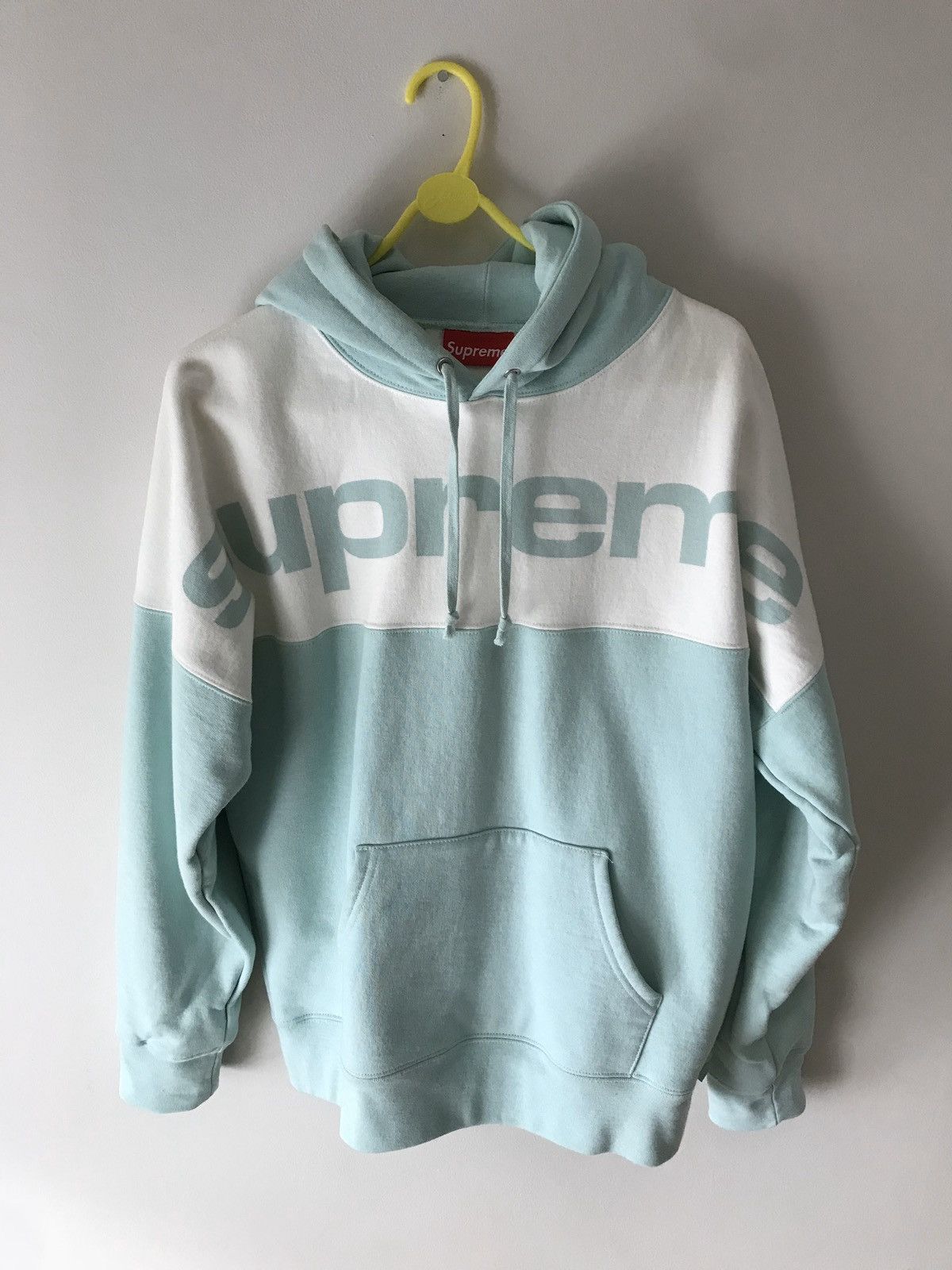 Supreme Supreme Blocked Hoodie Ice Blue Grailed