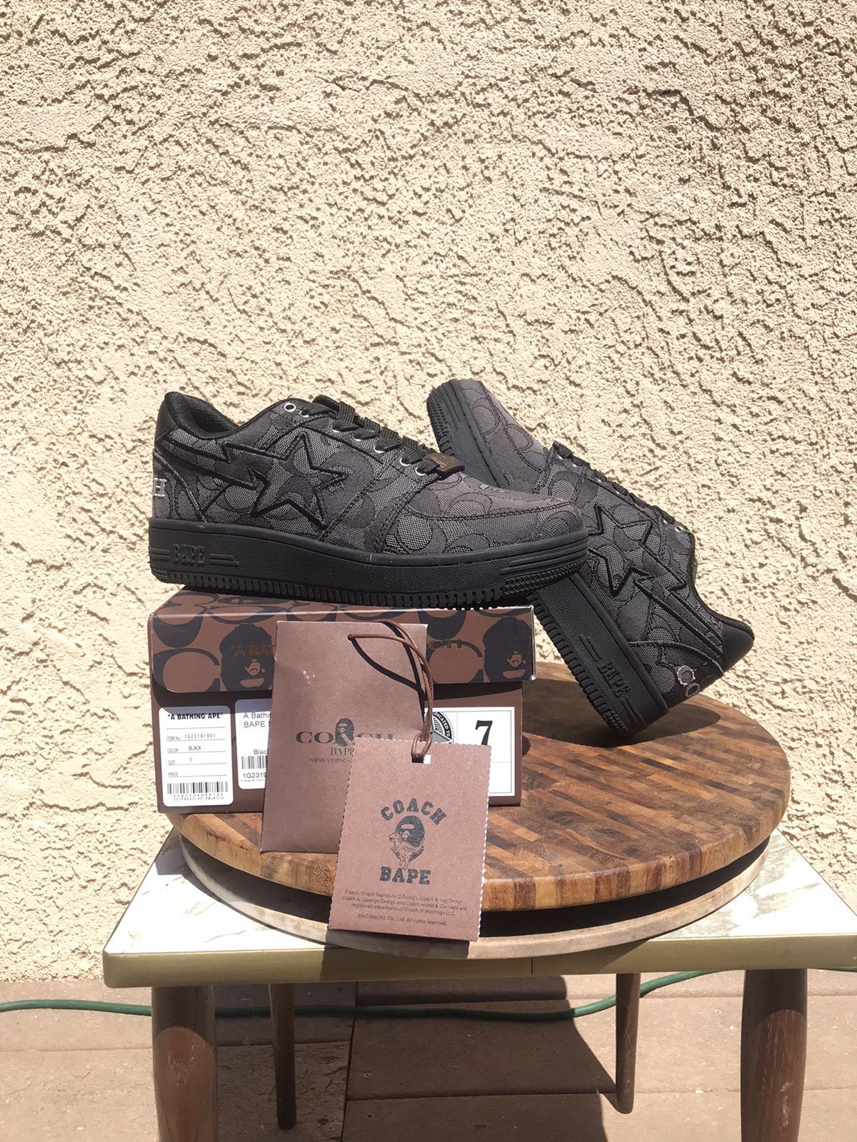 Bape X Coach bapesta black size