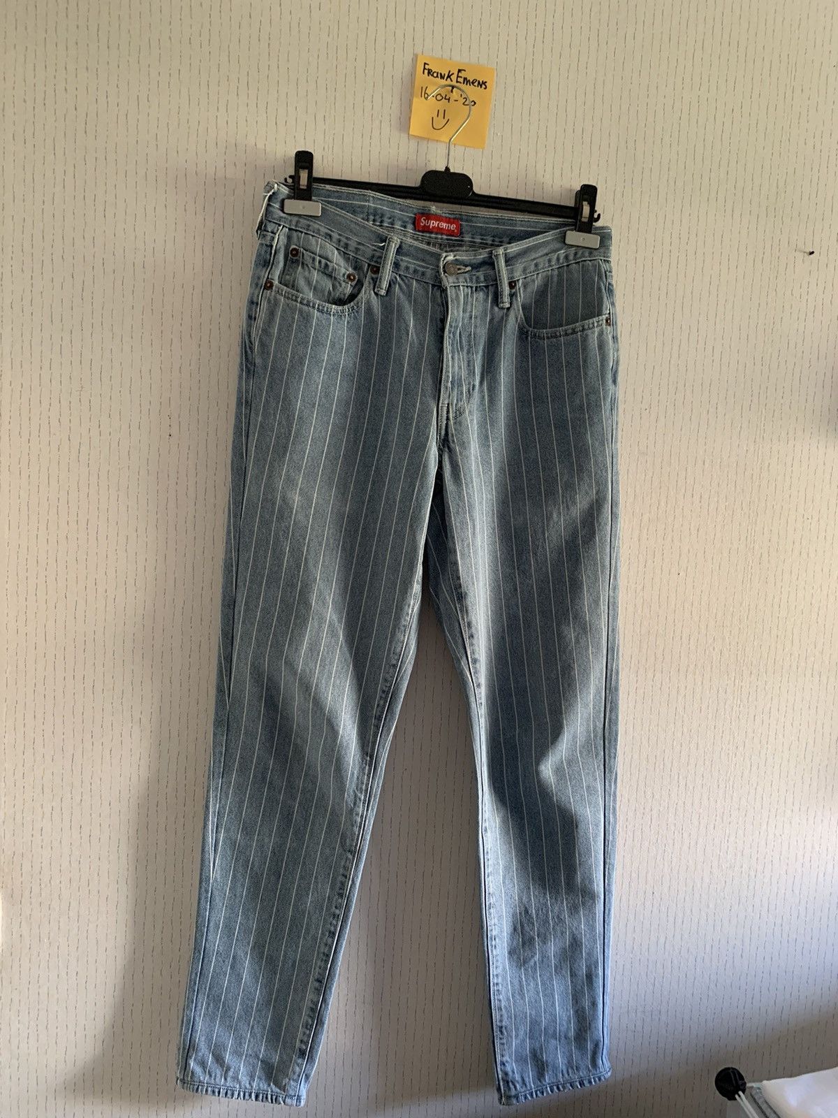 Supreme Supreme Levi's Pinstripe 550 Jeans Blue | Grailed
