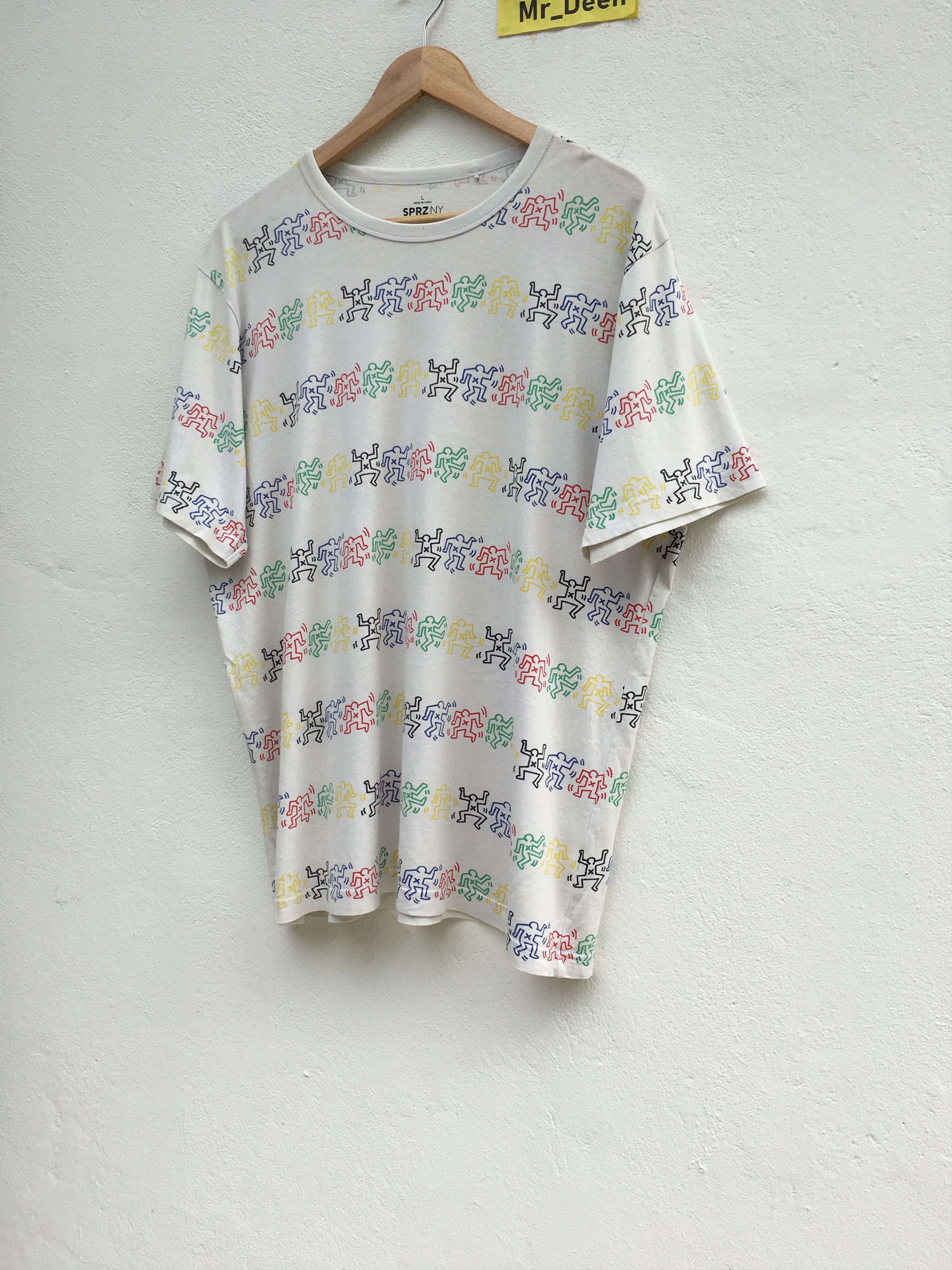 Keith Haring Vtg Keith Haring White Printed All Over Tshirt Size US L / EU 52-54 / 3 - 3 Thumbnail