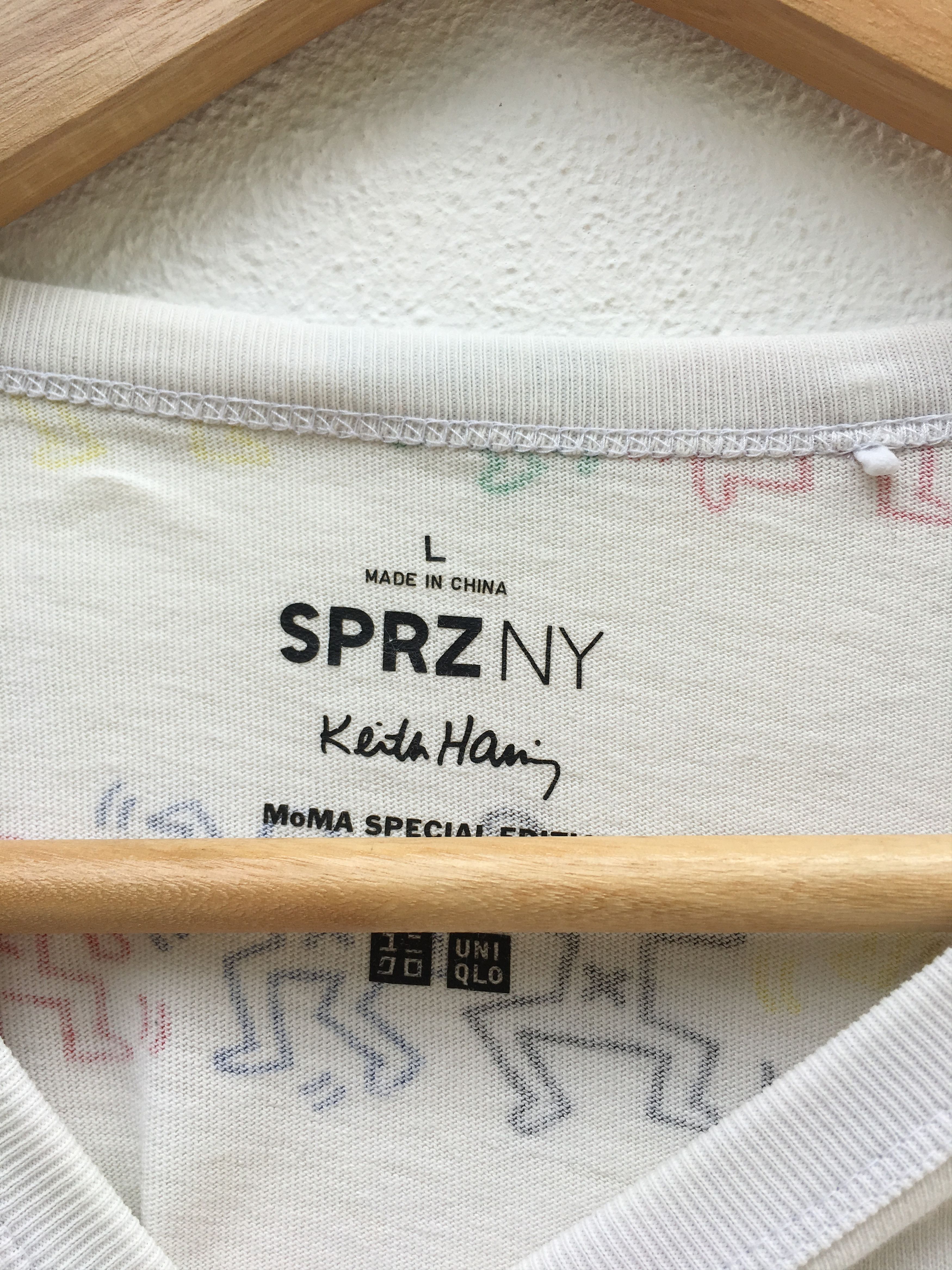 Keith Haring Vtg Keith Haring White Printed All Over Tshirt Size US L / EU 52-54 / 3 - 7 Thumbnail