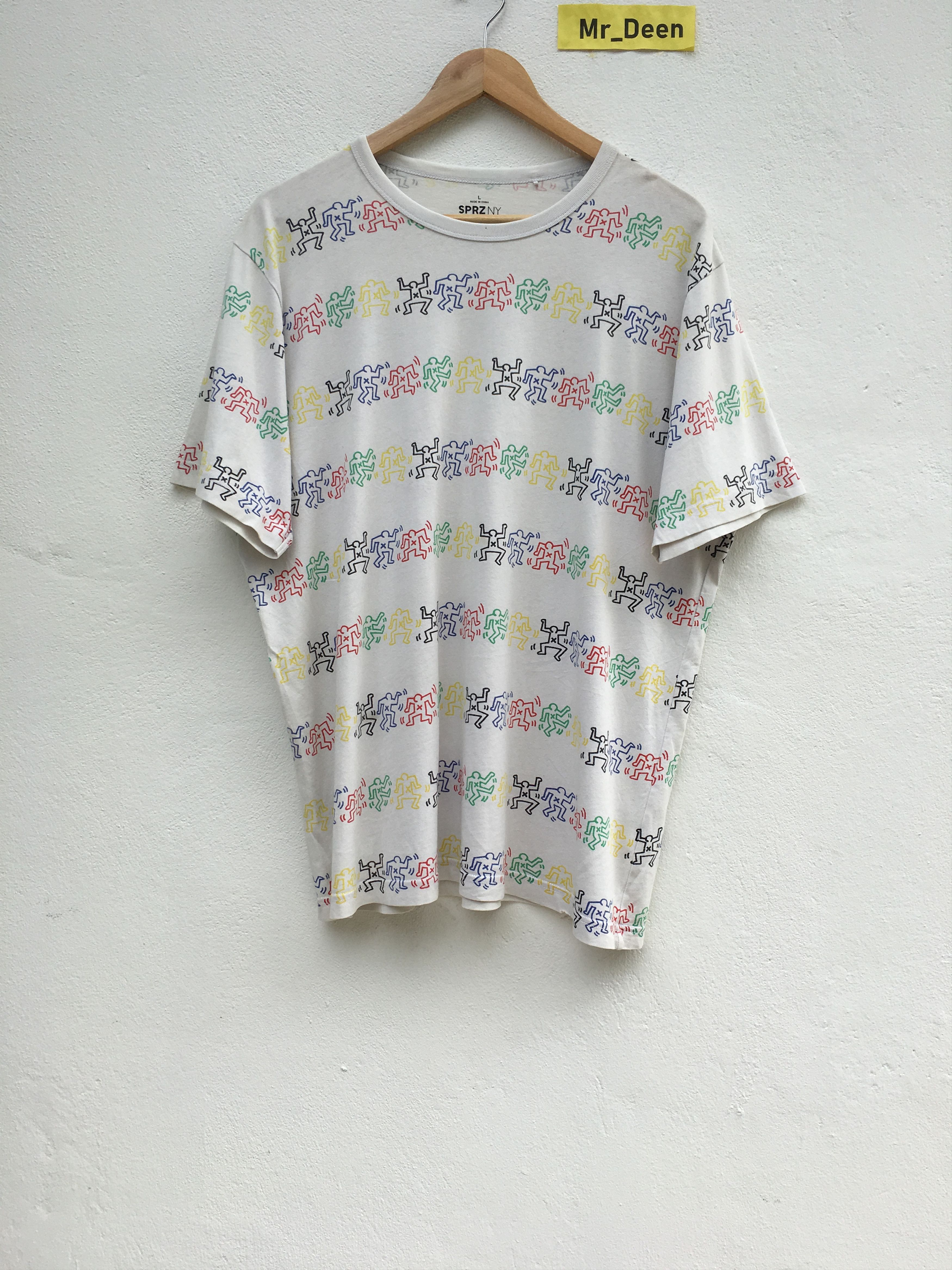 Keith Haring Vtg Keith Haring White Printed All Over Tshirt Size US L / EU 52-54 / 3 - 1 Thumbnail