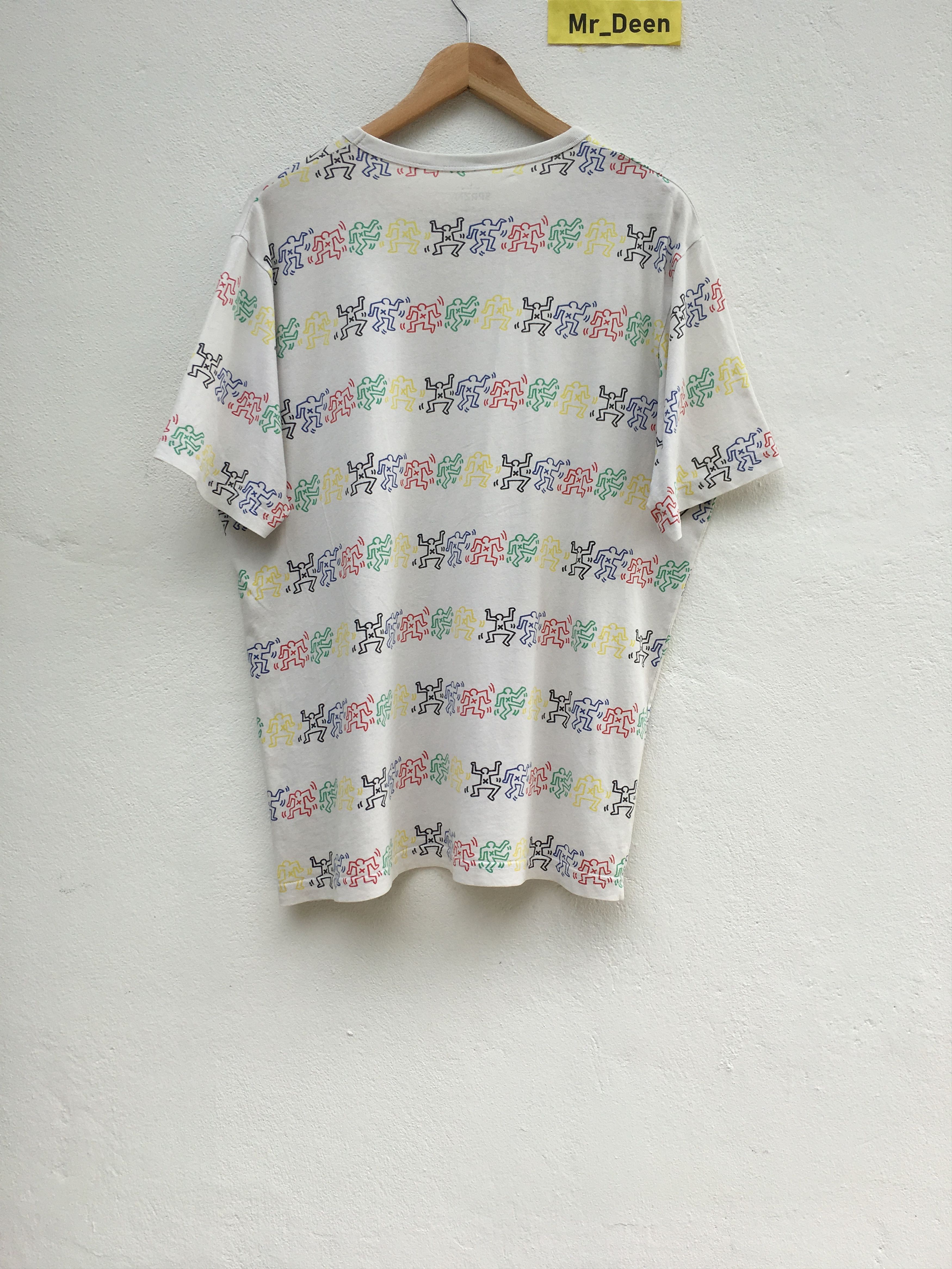 Keith Haring Vtg Keith Haring White Printed All Over Tshirt Size US L / EU 52-54 / 3 - 4 Thumbnail