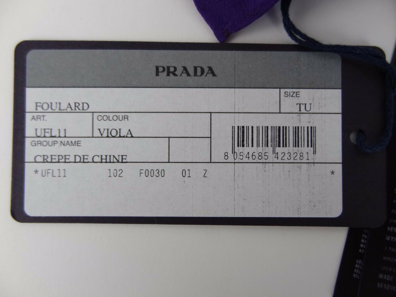 Prada Purple Violet Silk Crepe Pocket Square Foulard Scarf NWT Size ONE SIZE - 6 Thumbnail
