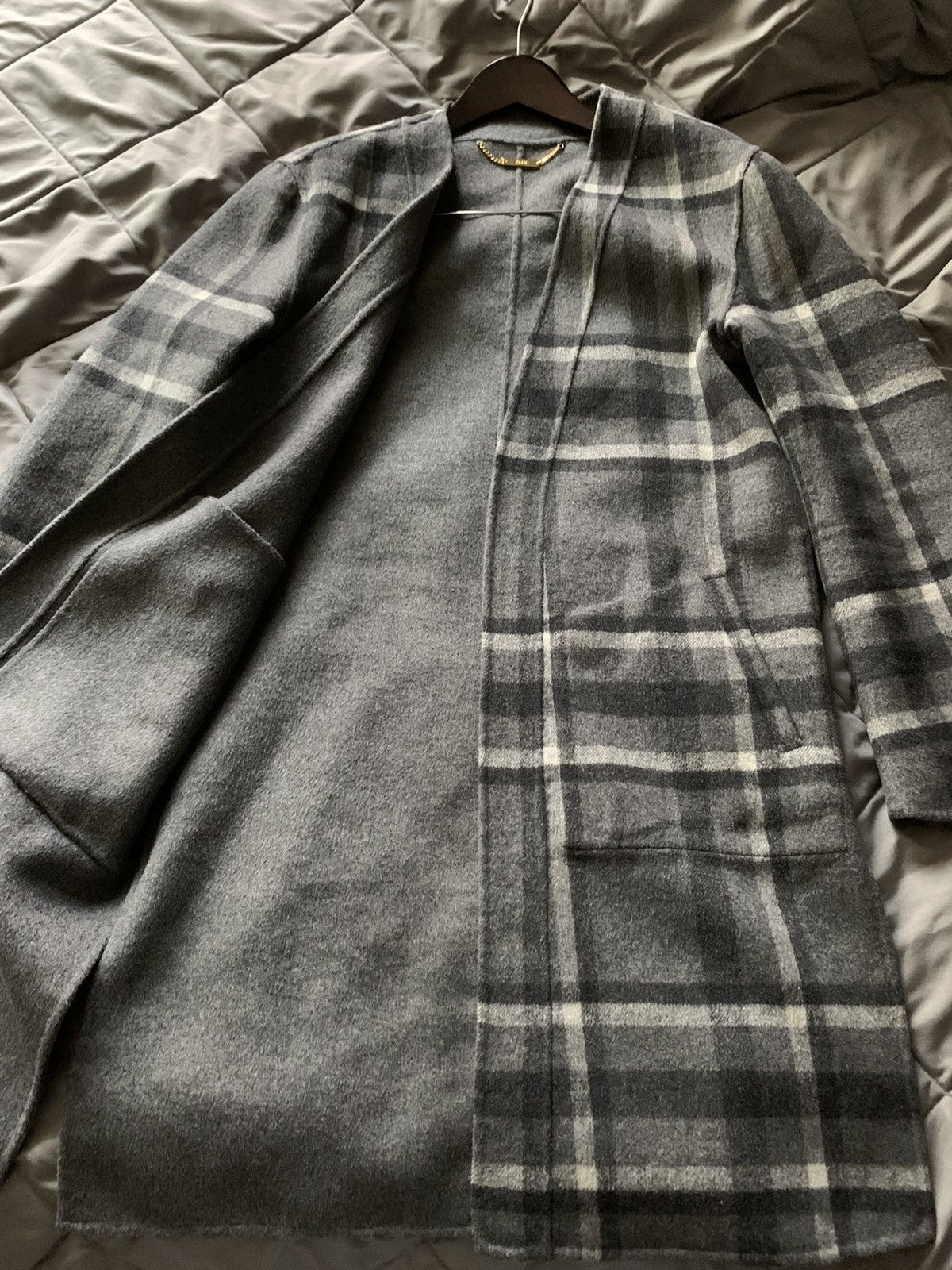 Kith large check reversible becker wool coat on sale