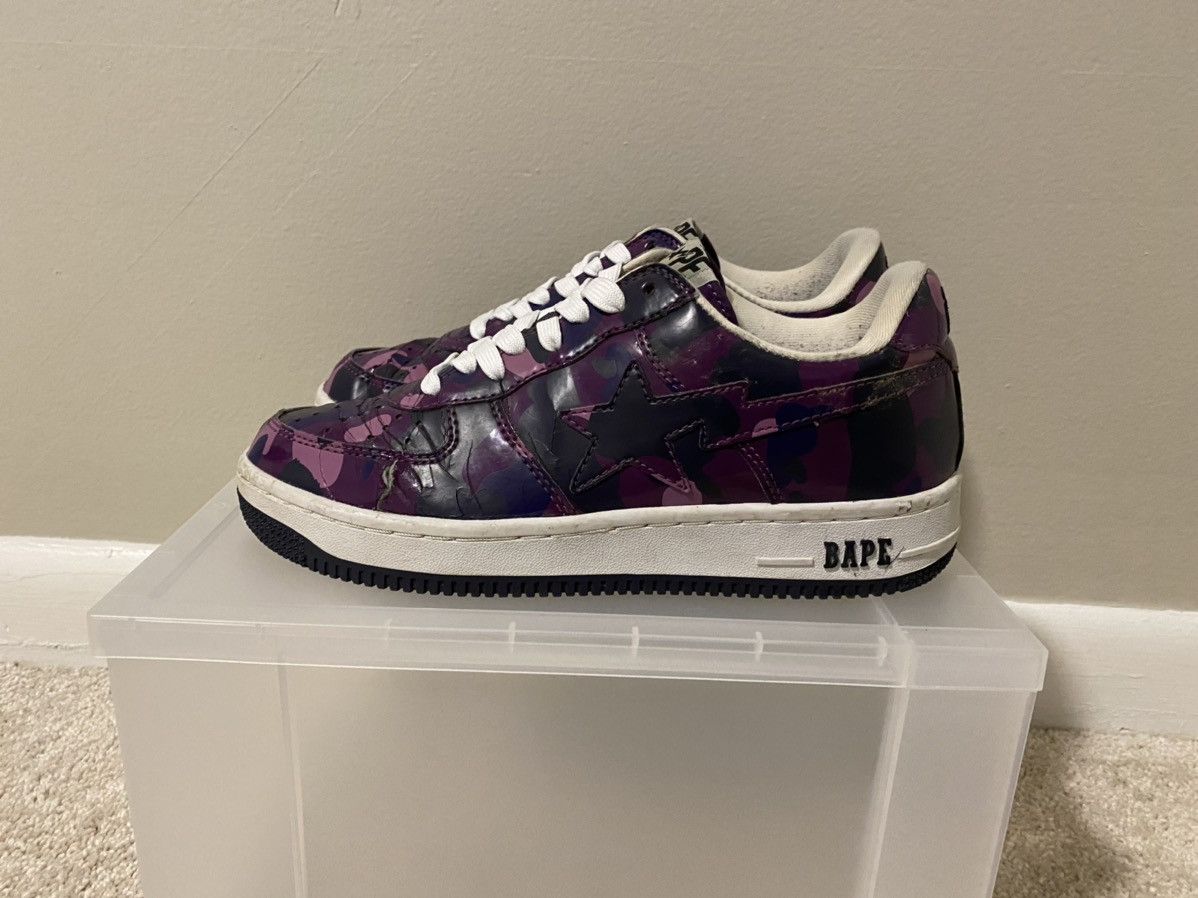 Bape 100% Authentic Rare A Bathing Ape Purple Camo Bapestas SZ 8 | Grailed