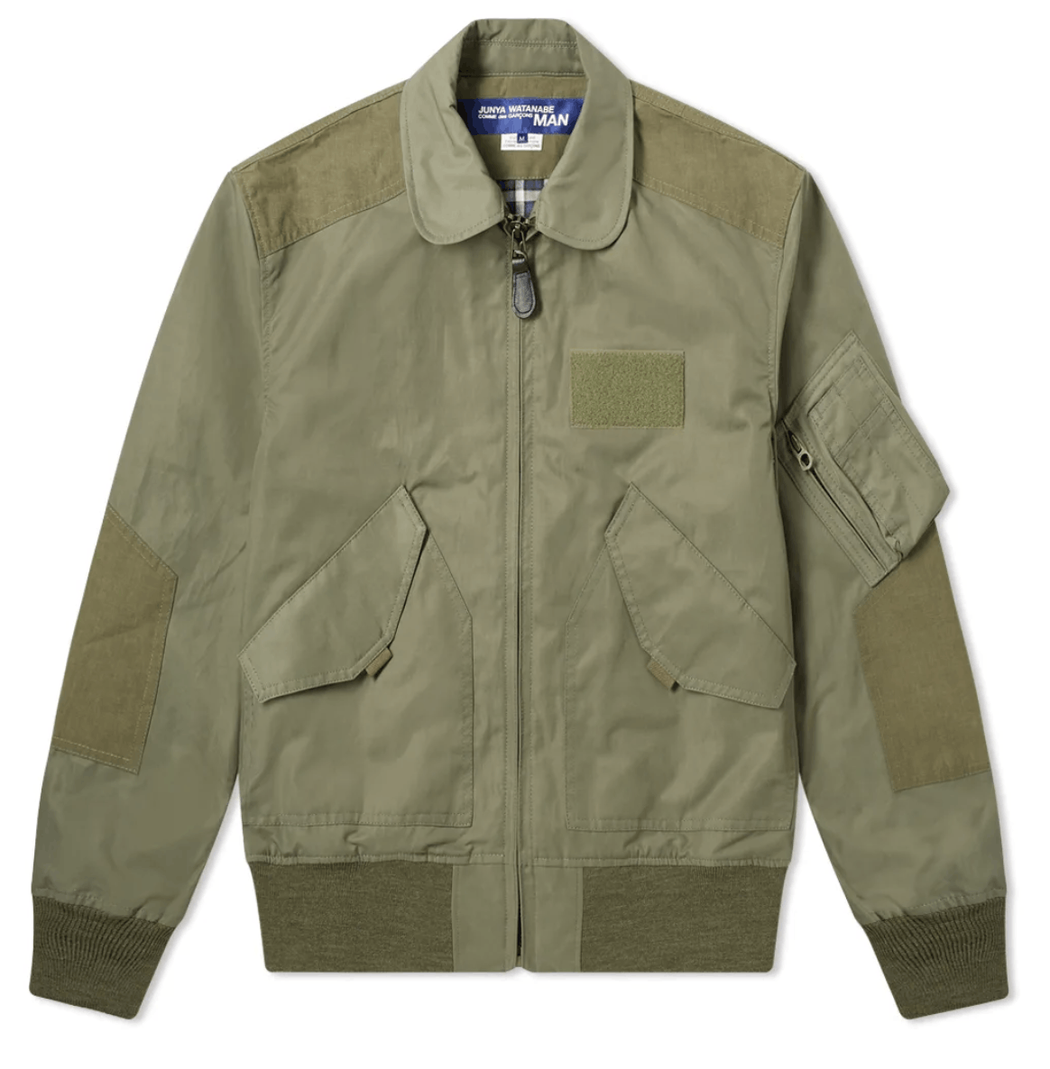 Junya Watanabe Khaki Twill Salt Shrinkage Finished Bomber Jacket