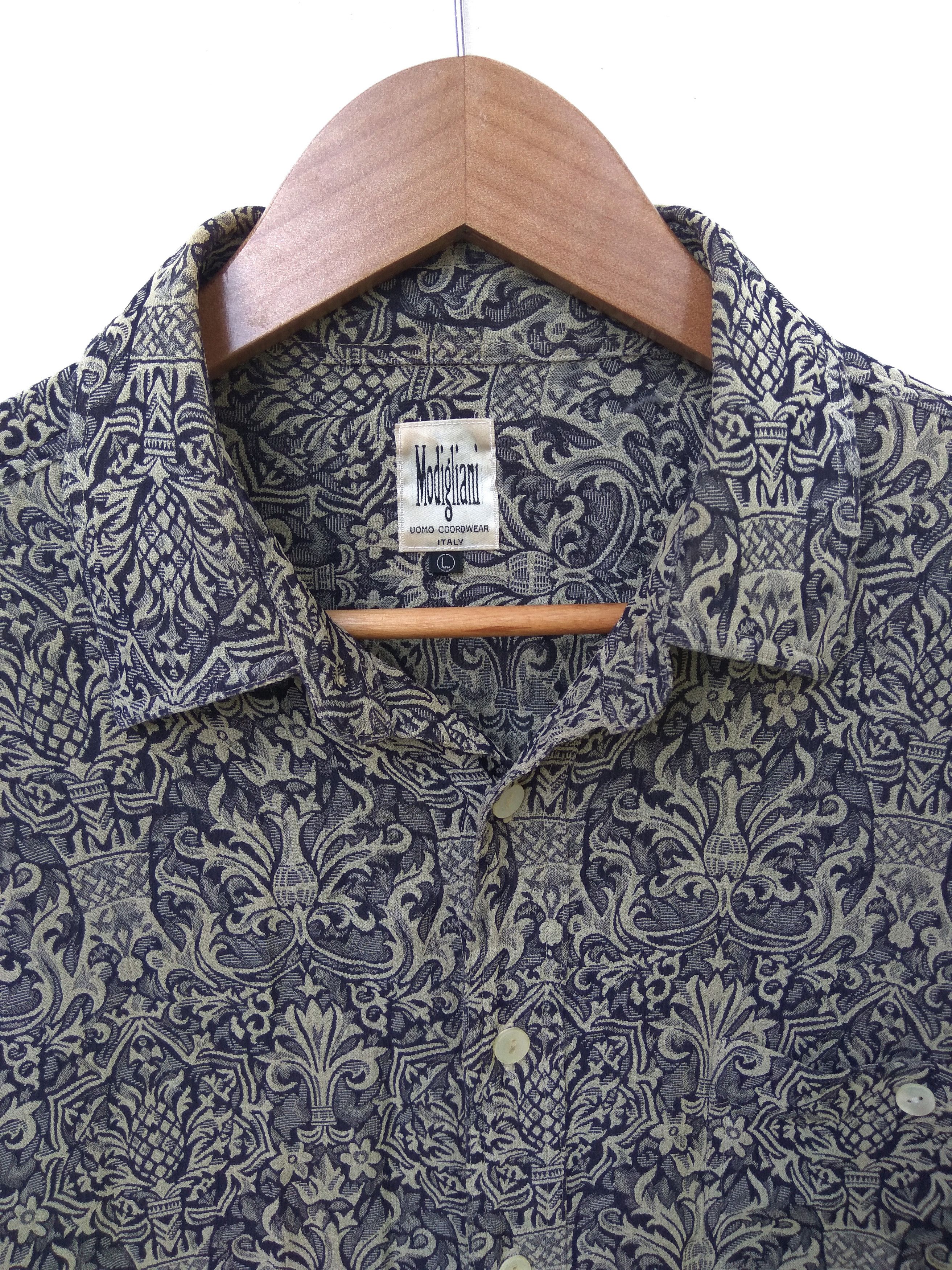 Designer MODIGLIANI Shirt Designer Pop Art Party Disco Button Up Size US L / EU 52-54 / 3 - 2 Thumbnail