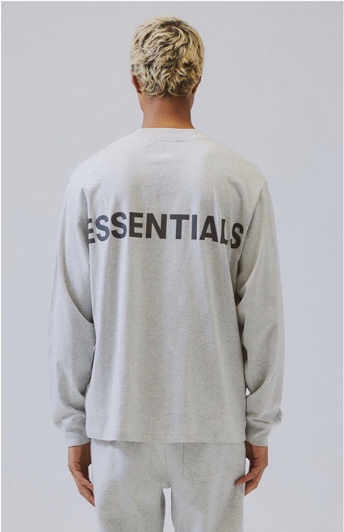 Fear of God Essentials Long Sleeve T-Shirt 3M Heather Grey