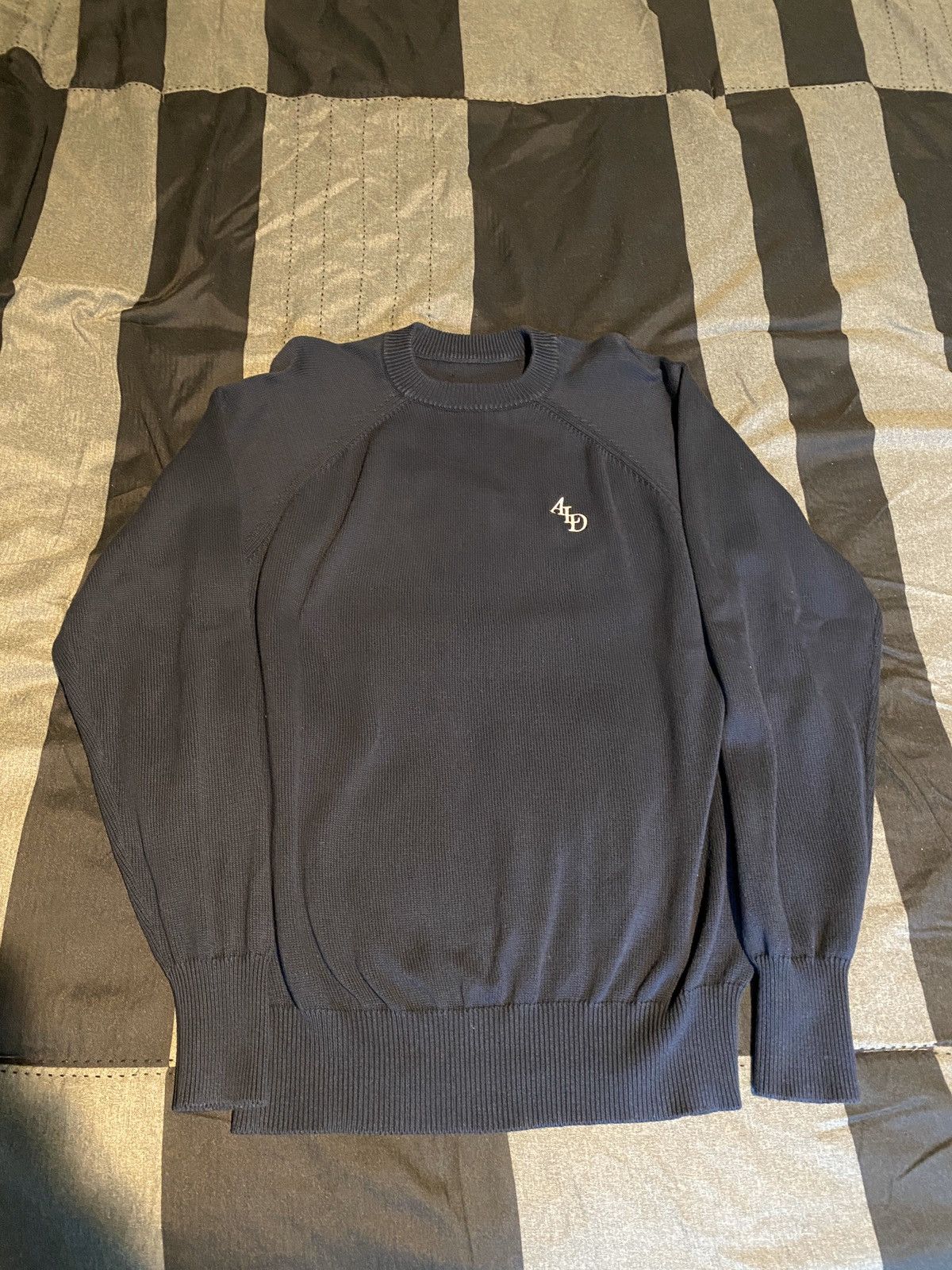 image of Aime Leon Dore Raglan Knit Sweater Navy Size L, Men's