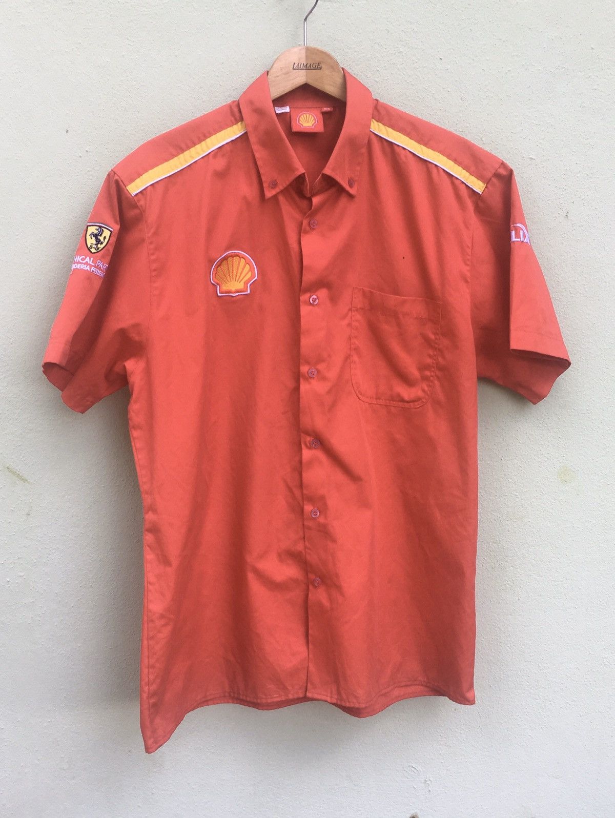Vintage Vintage Shell Ferrari Button Down Embroided Shirt Size US M / EU 48-50 / 2 - 2 Thumbnail