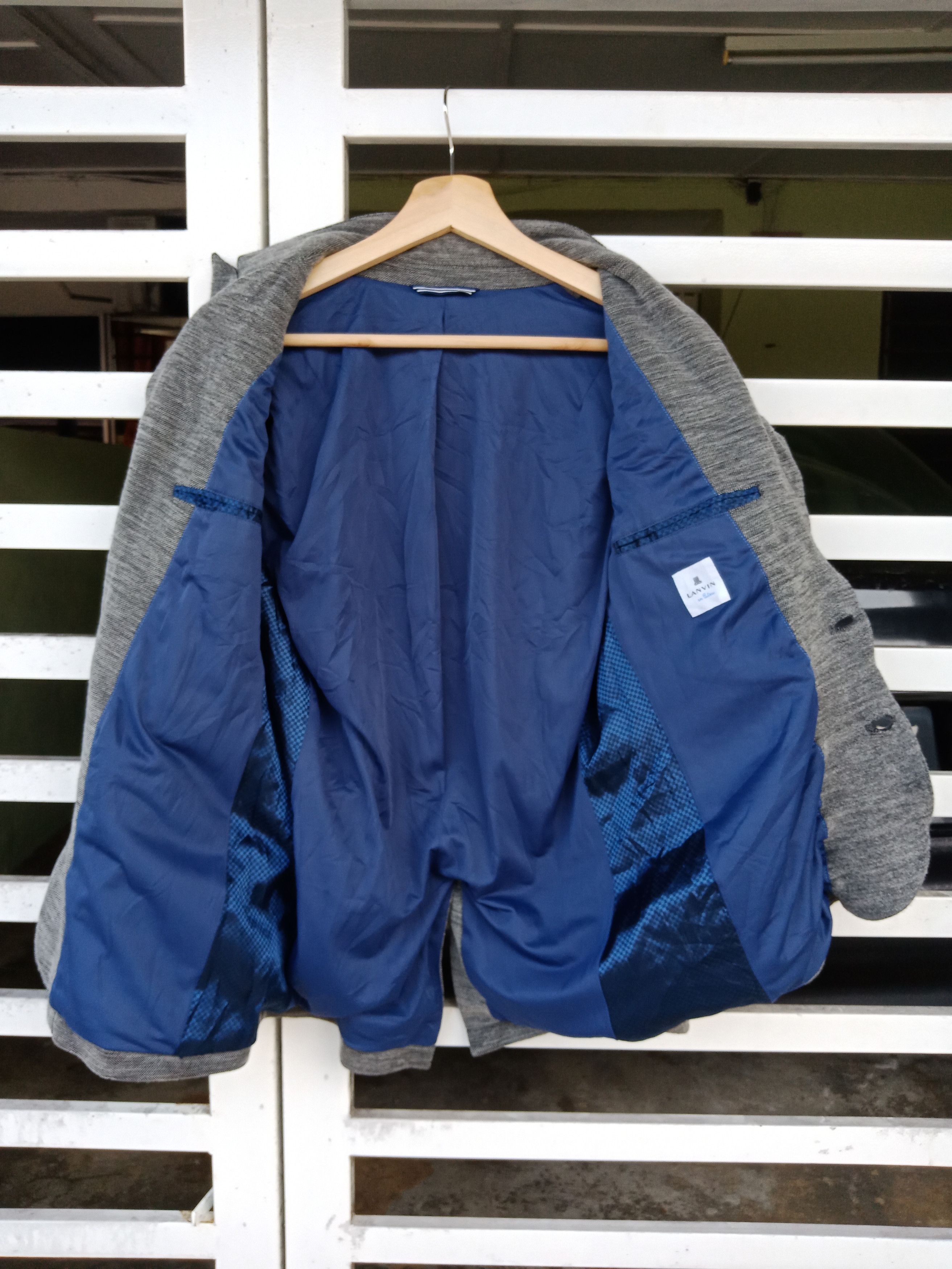 Lanvin Lanvin En Bleu Wool Abstract Design Light Jacket Size US M / EU 48-50 / 2 - 3 Thumbnail