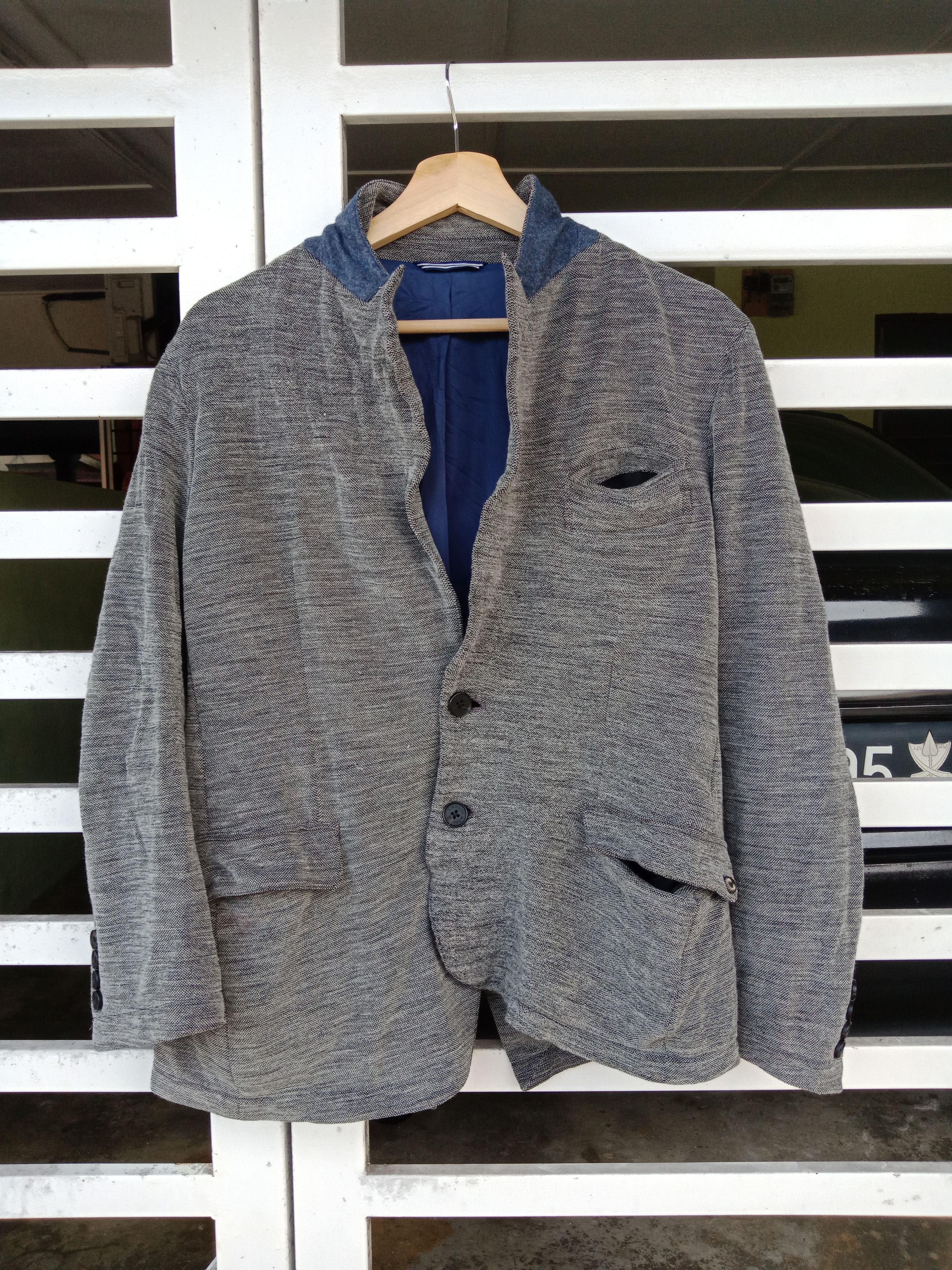 Lanvin Lanvin En Bleu Wool Abstract Design Light Jacket Size US M / EU 48-50 / 2 - 1 Thumbnail