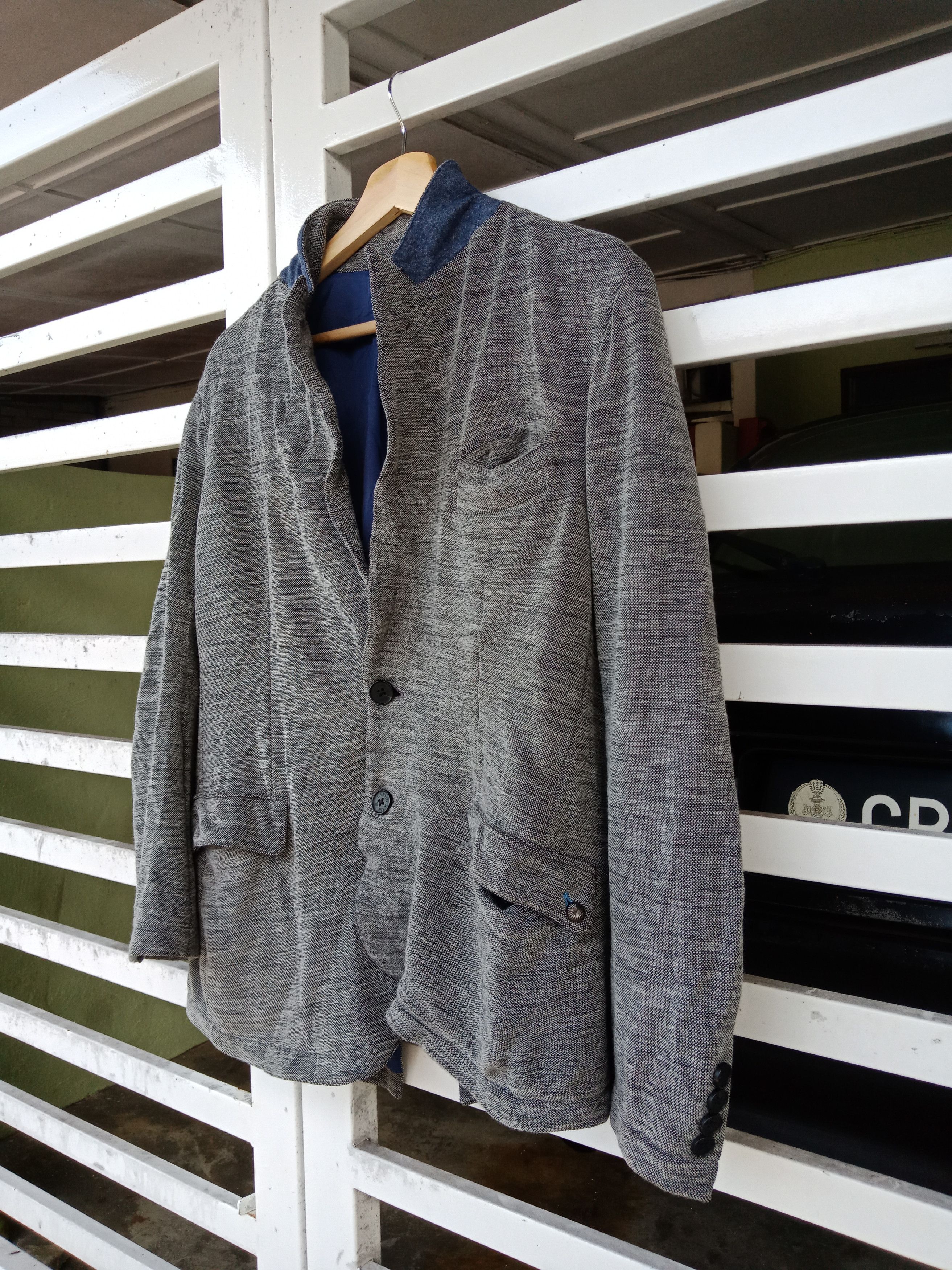 Lanvin Lanvin En Bleu Wool Abstract Design Light Jacket Size US M / EU 48-50 / 2 - 4 Thumbnail