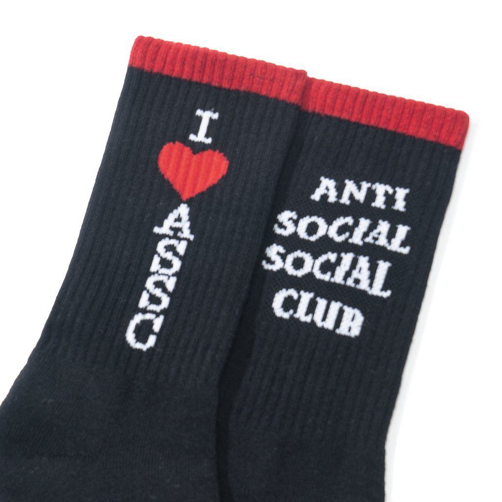 Anti Social Social Club DS White ASSC Tourism Black Socks FTP FOG CDG Bape KITH KAWS Size ONE SIZE - 3 Thumbnail